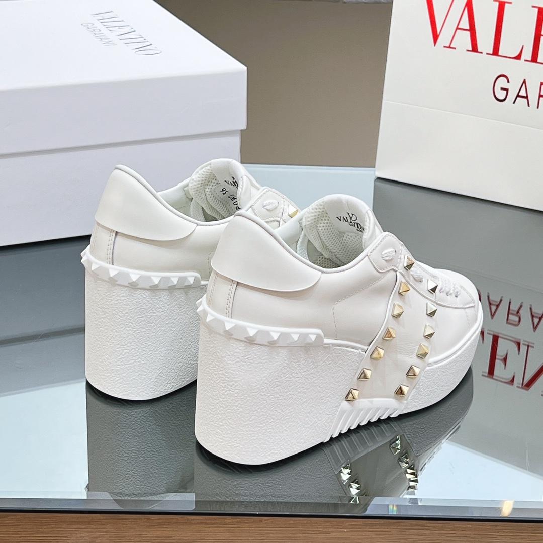 Valenti Open Disco Wedge Sneaker In Calfskin  85mm - FashionPlug