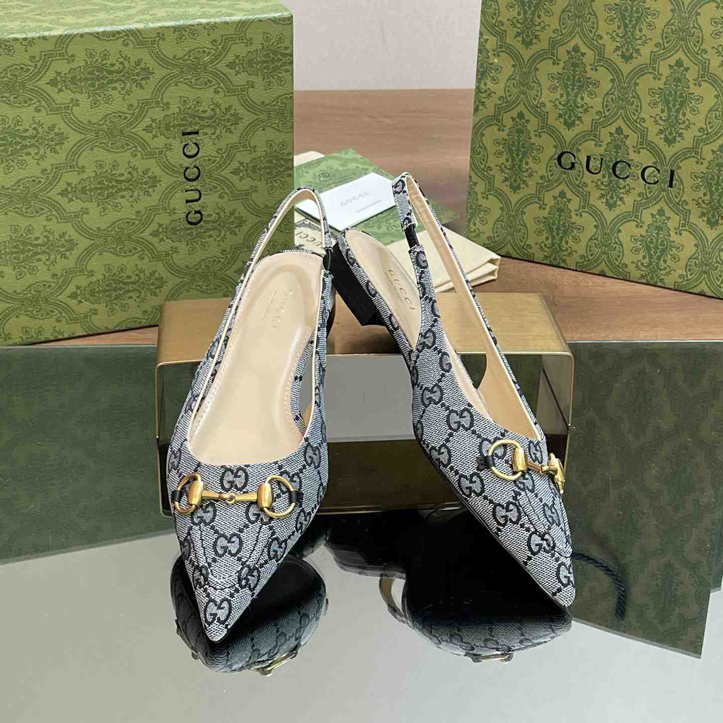 Gucci Women's Horsebit Slingback Ballet Flat - FashionPlug