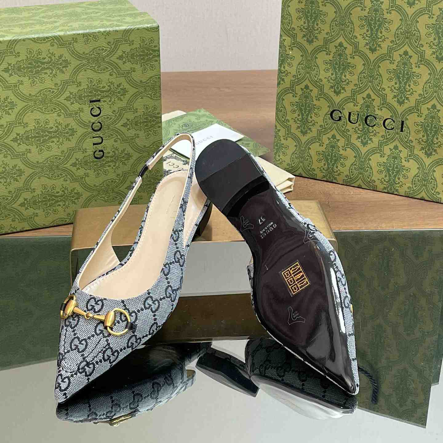 Gucci Women's Horsebit Slingback Ballet Flat - FashionPlug