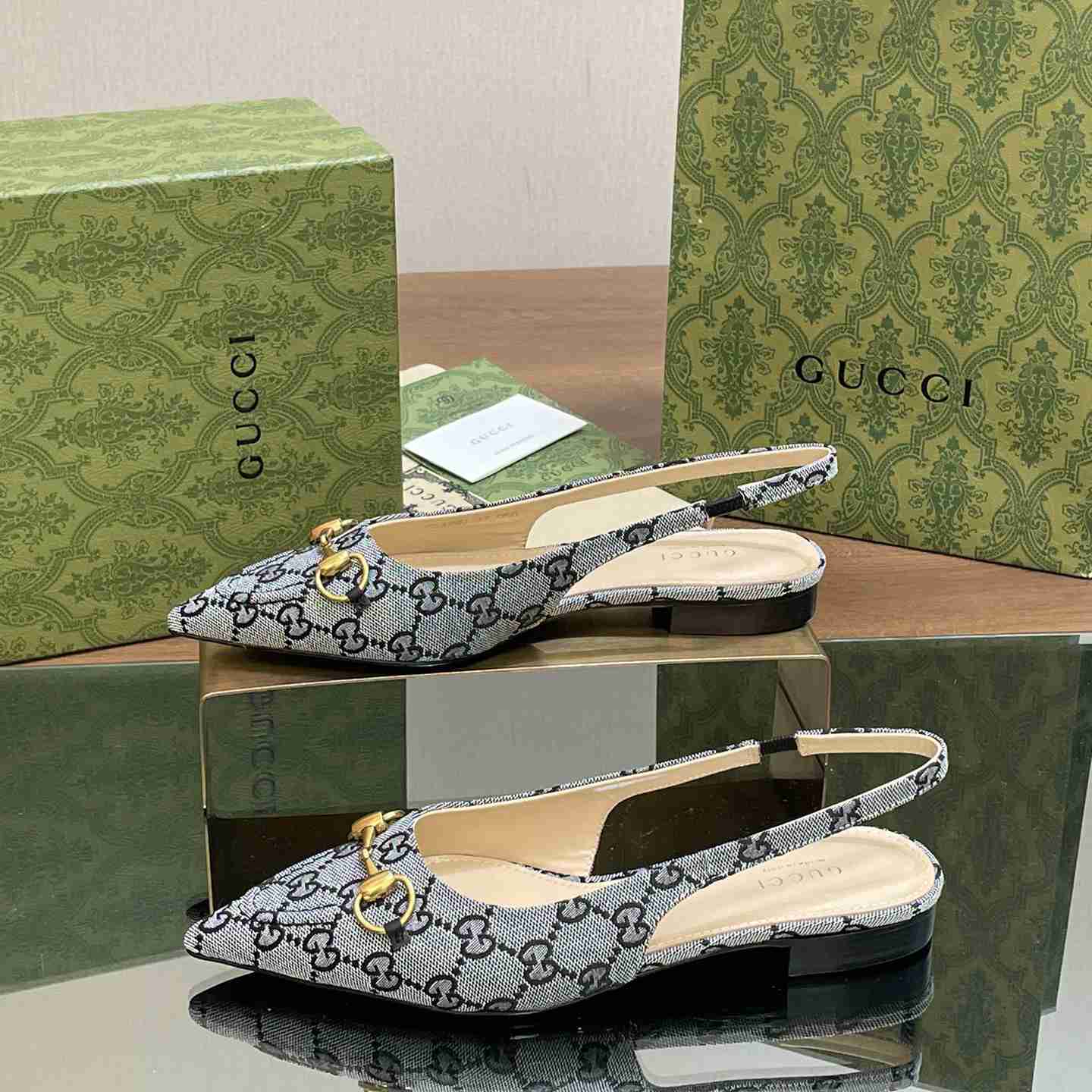 Gucci Women's Horsebit Slingback Ballet Flat - FashionPlug
