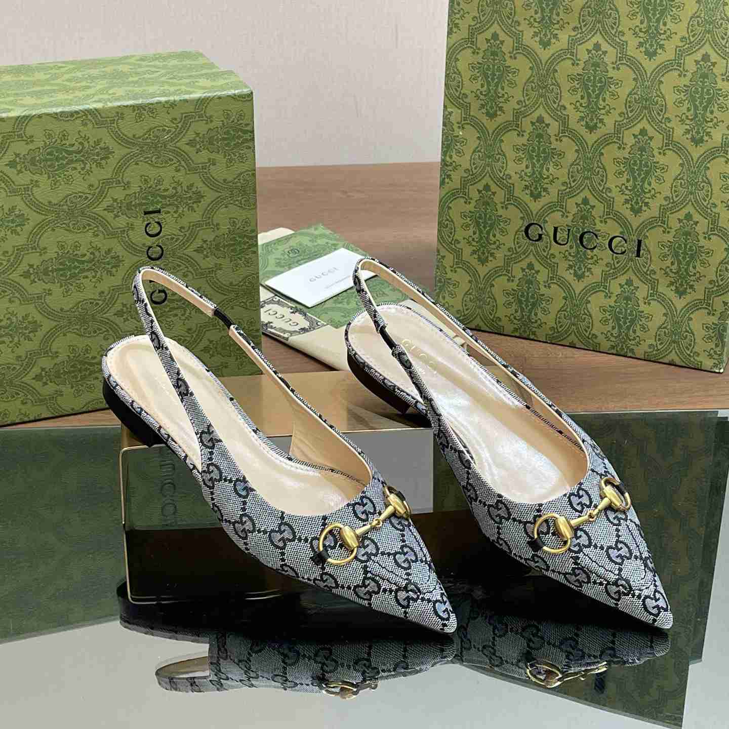 Gucci Women's Horsebit Slingback Ballet Flat - FashionPlug