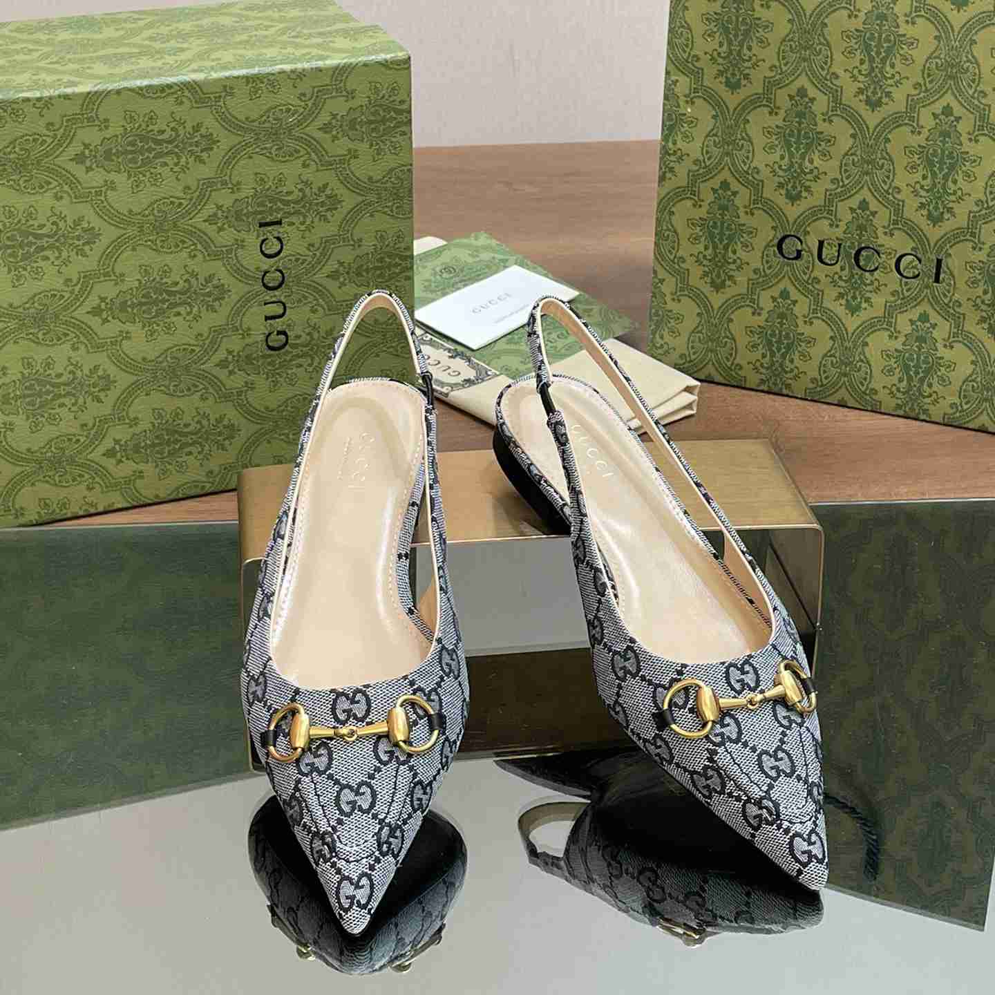 Gucci Women's Horsebit Slingback Ballet Flat - FashionPlug