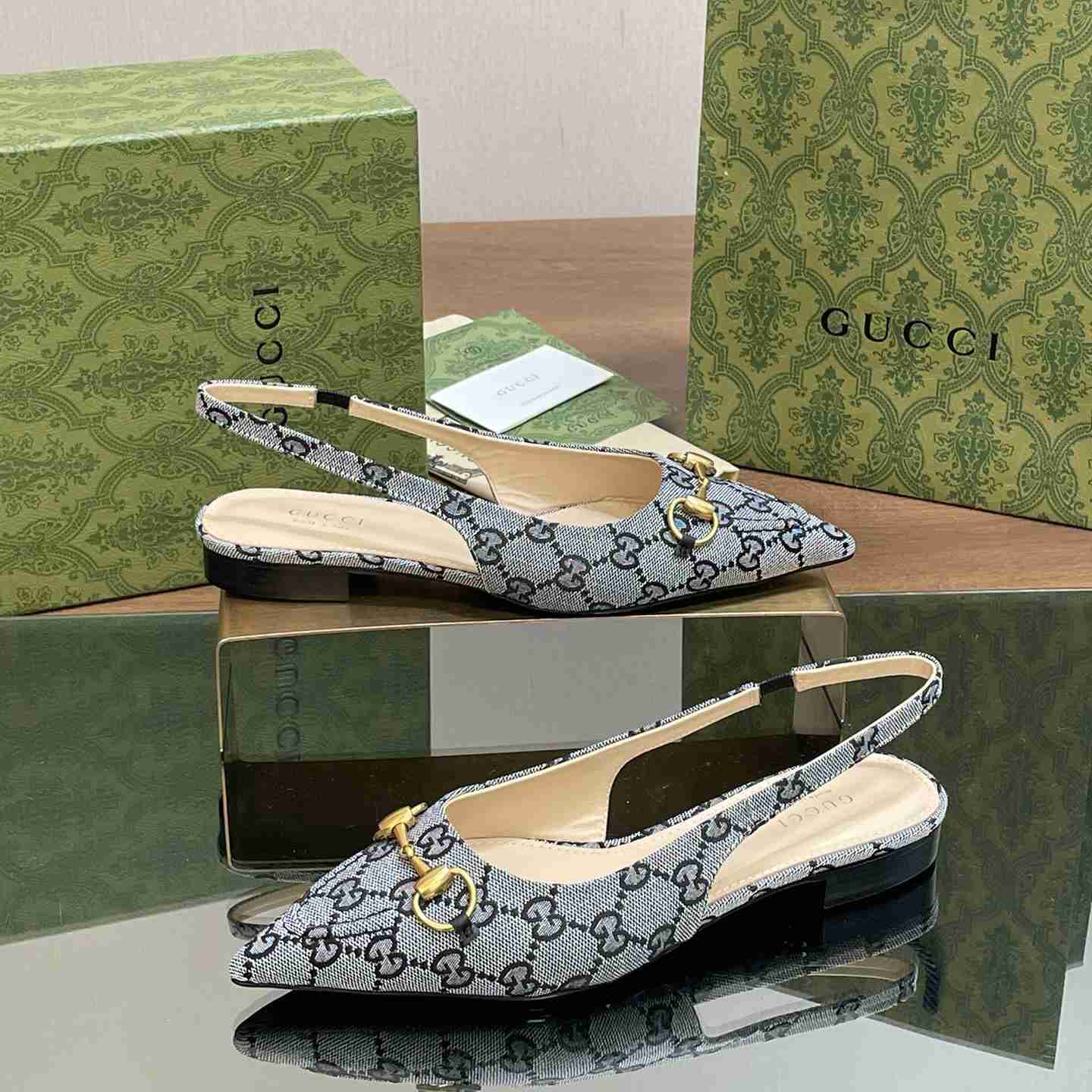 Gucci Women's Horsebit Slingback Ballet Flat - FashionPlug