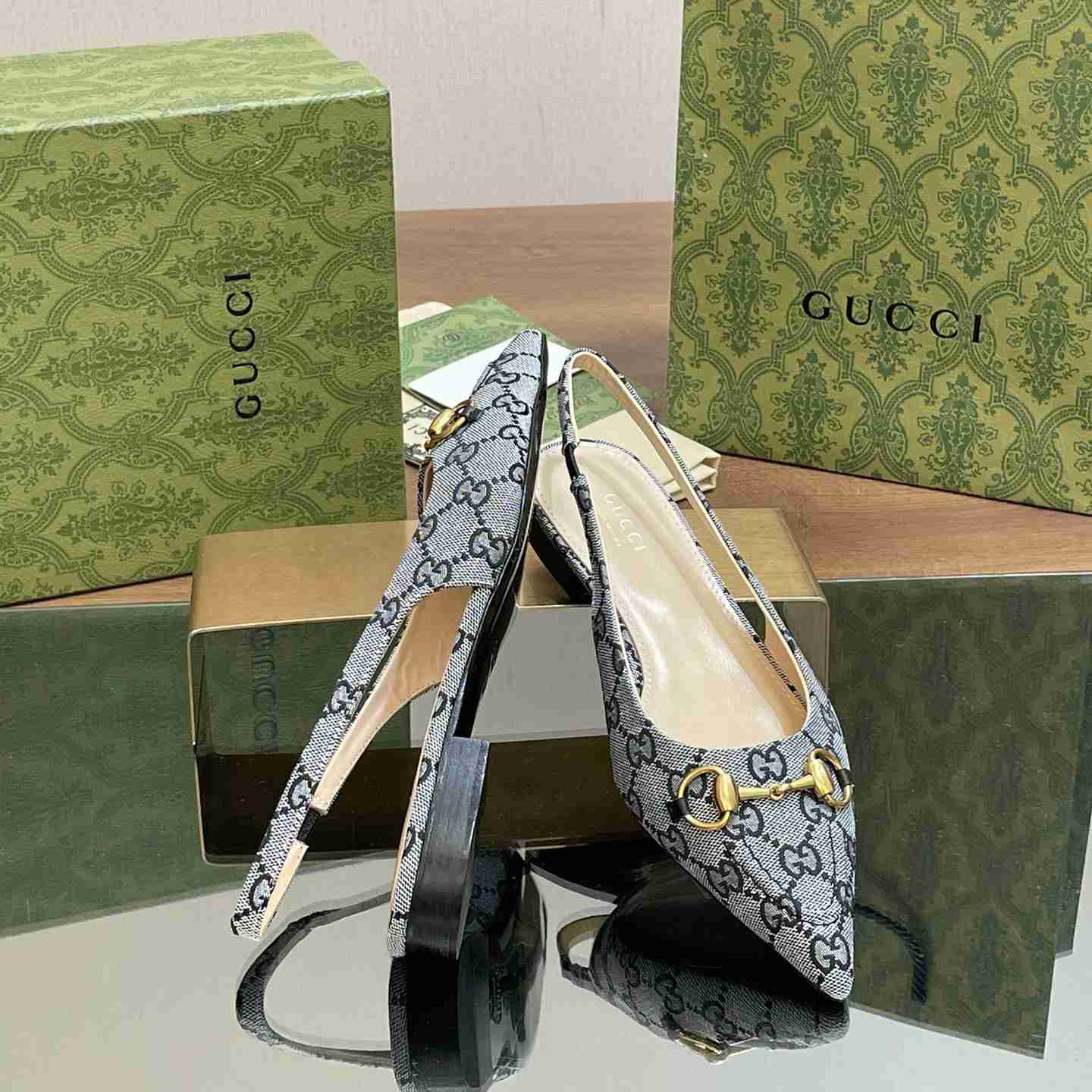 Gucci Women's Horsebit Slingback Ballet Flat - FashionPlug