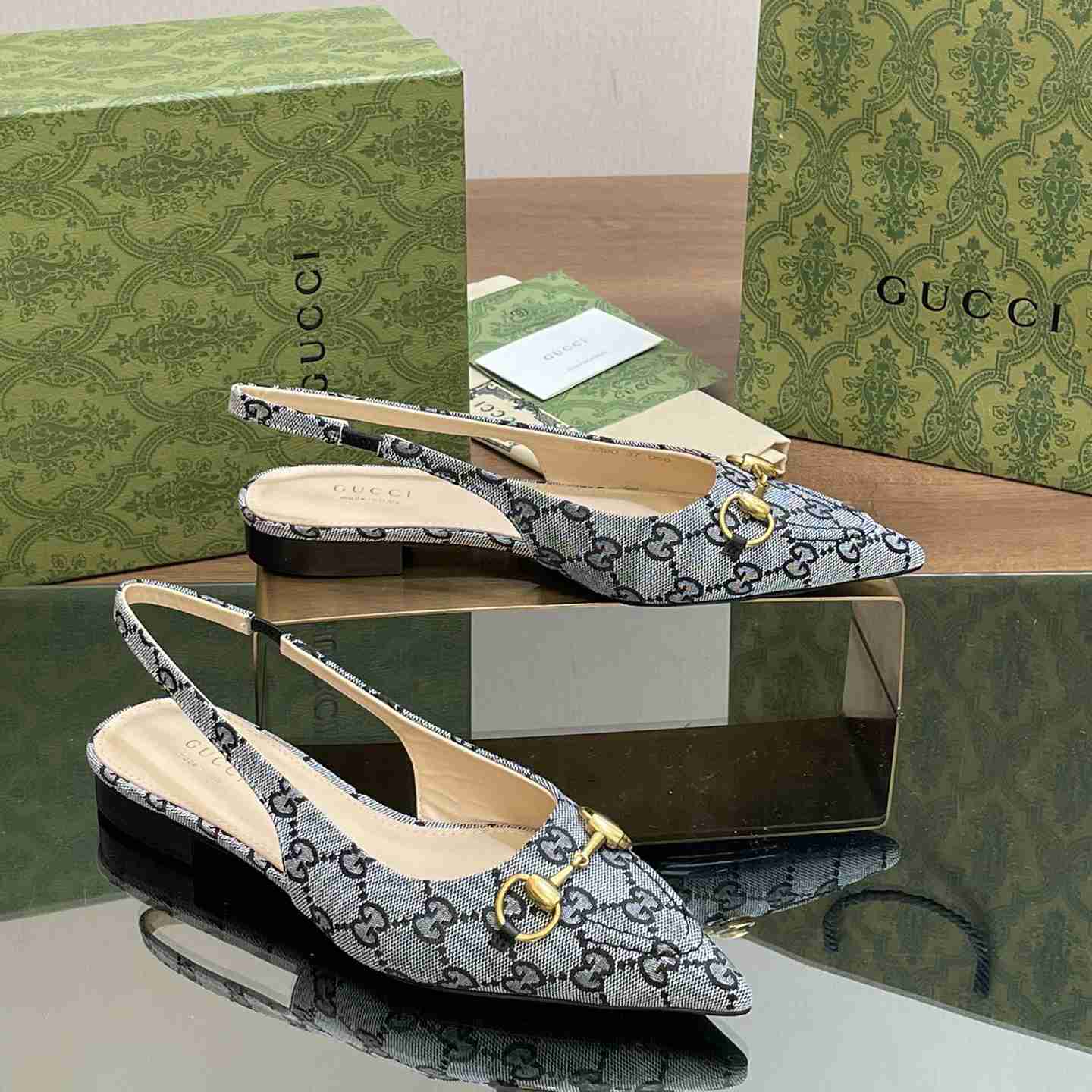 Gucci Women's Horsebit Slingback Ballet Flat - FashionPlug