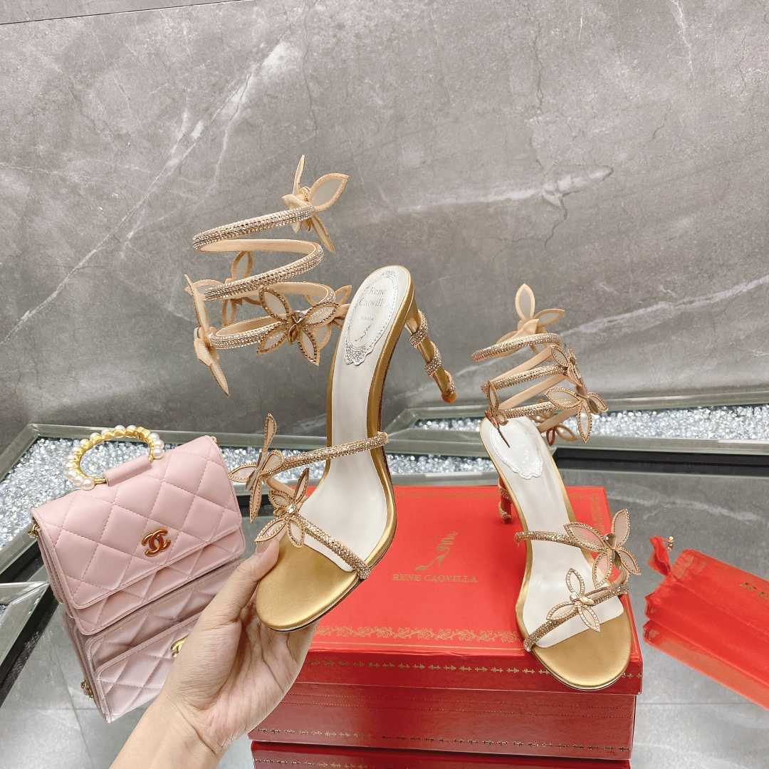 Rene Caovilla Butterflies Crystal-embellished High Sandals    95mm - FashionPlug