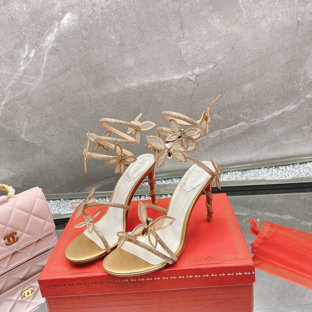 Rene Caovilla Butterflies Crystal-embellished High Sandals    95mm - FashionPlug