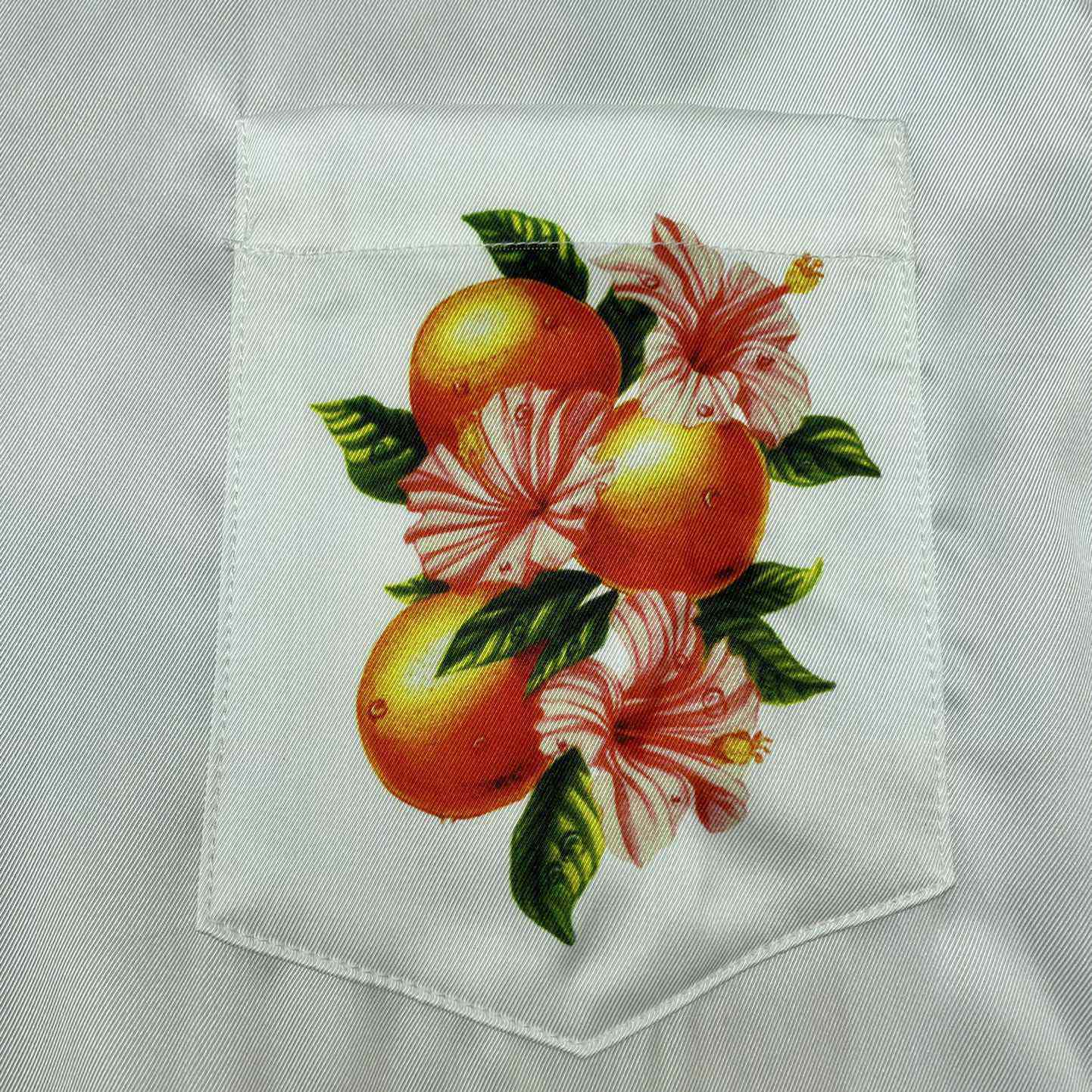 Casablanca Oranges L’amour En Fleur Silk Shirt   CA3461 - FashionPlug