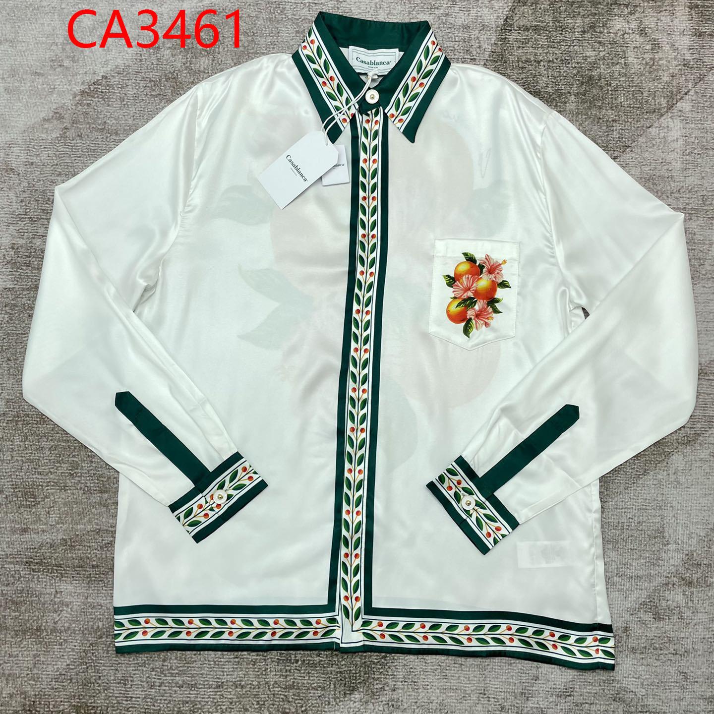 Casablanca Oranges L’amour En Fleur Silk Shirt   CA3461 - FashionPlug