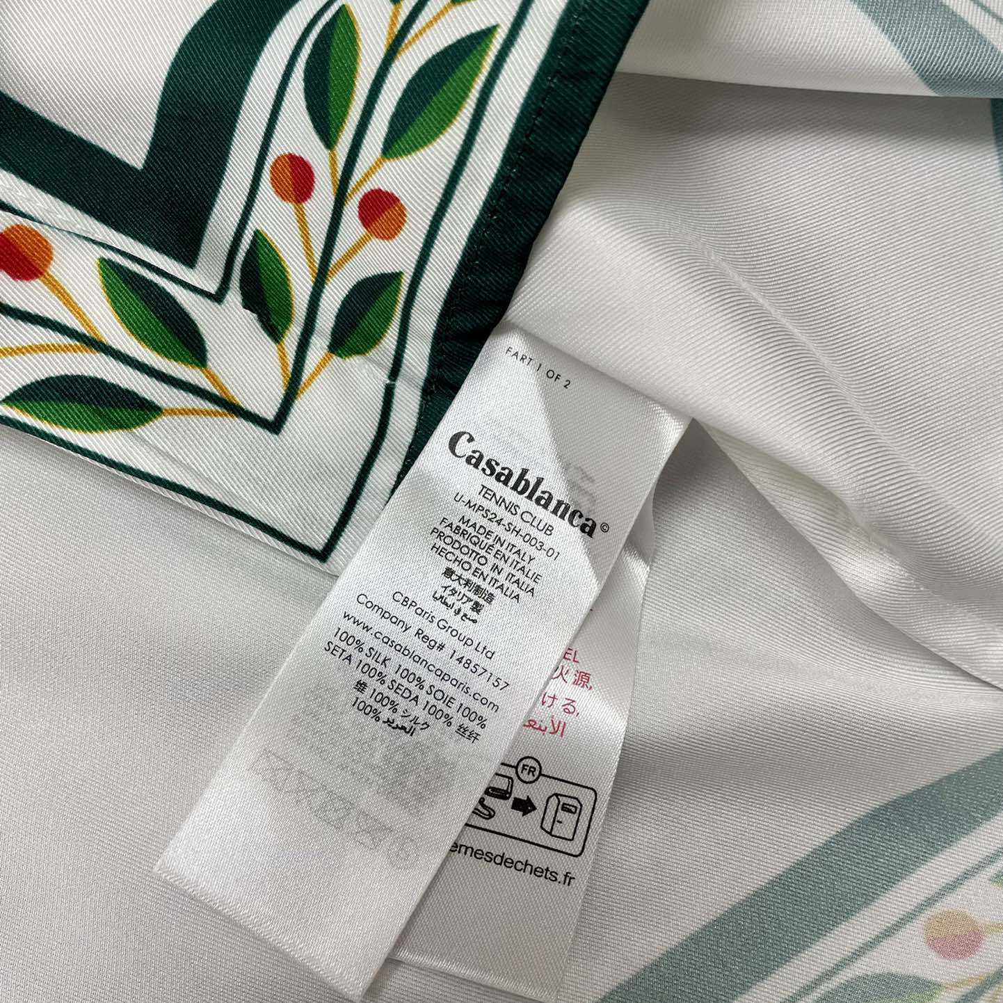 Casablanca Oranges L’amour En Fleur Silk Shirt   CA3461 - FashionPlug