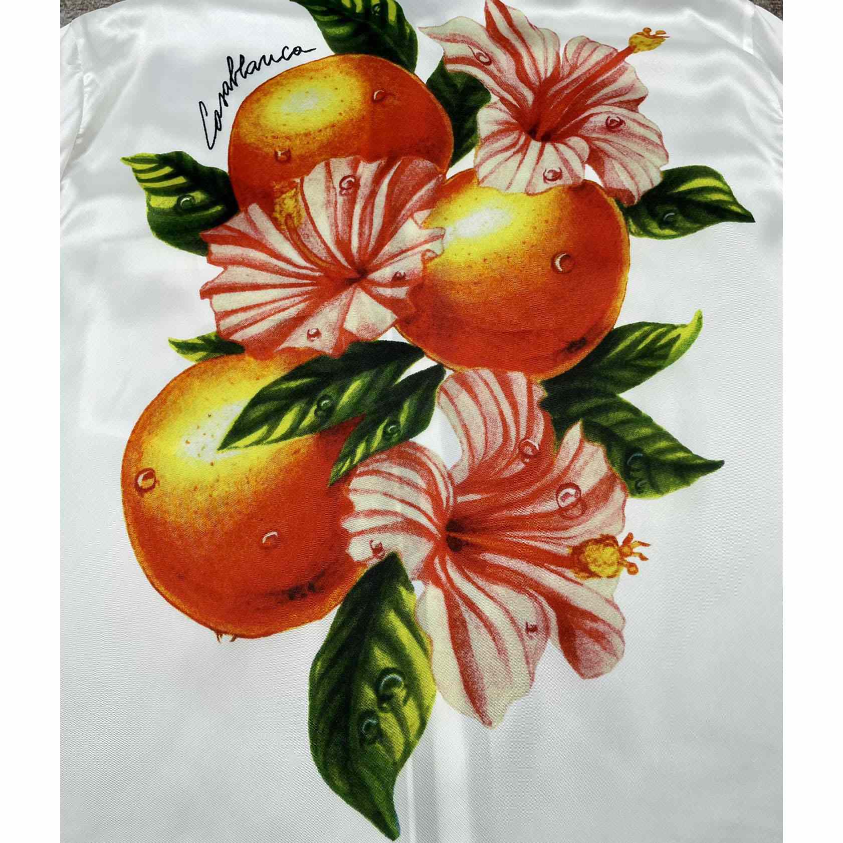 Casablanca Oranges L’amour En Fleur Silk Shirt   CA3461 - FashionPlug