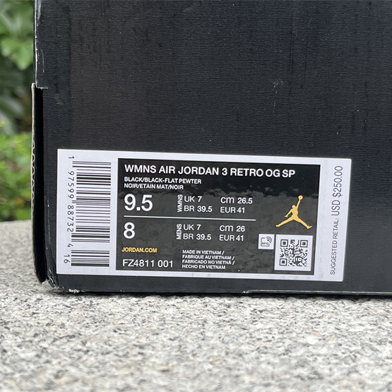 A Ma Manière x Air Jordan 3 “Black” Basketball Shoes      FZ4811-001 - FashionPlug