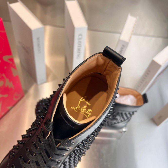 Christian Louboutin High Top Sneaker In Black - FashionPlug