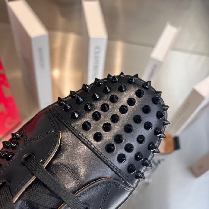 Christian Louboutin High Top Sneaker In Black - FashionPlug
