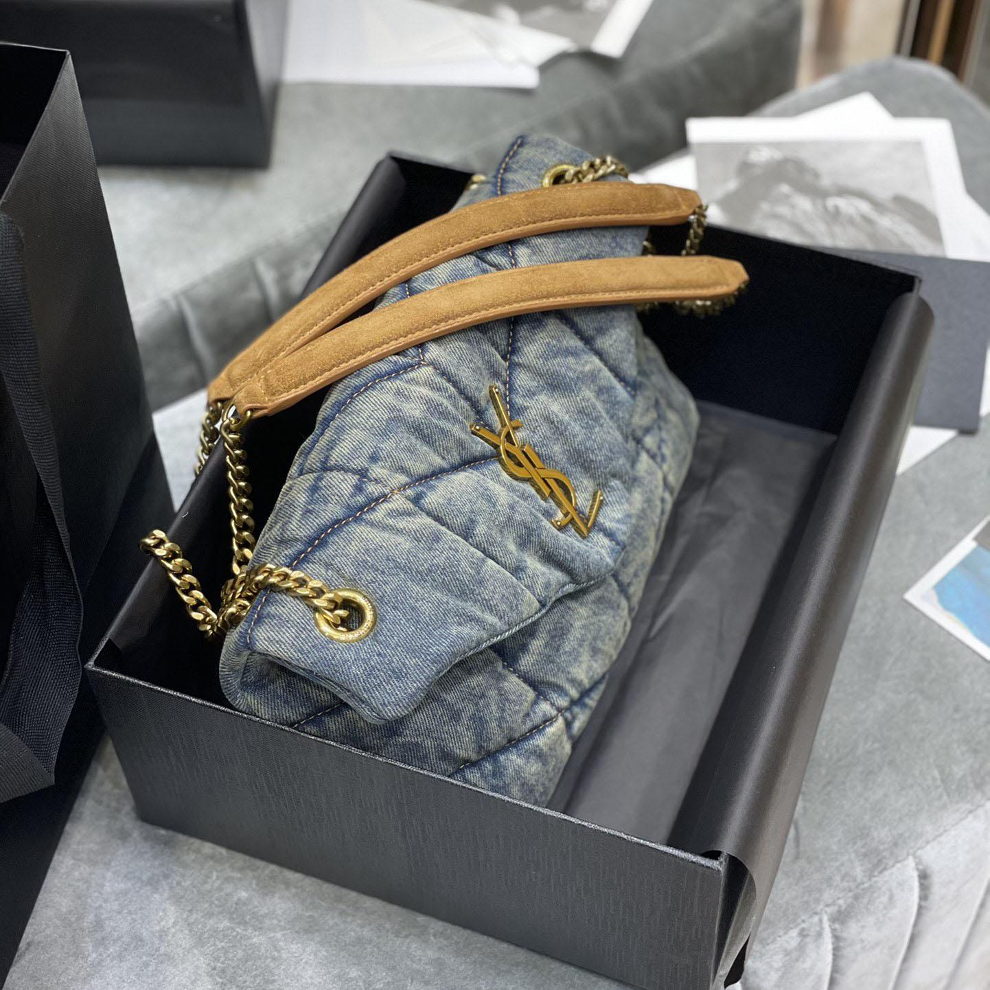 Saint Laurent Puffer Toy In Denim （29×17×11cm） - FashionPlug