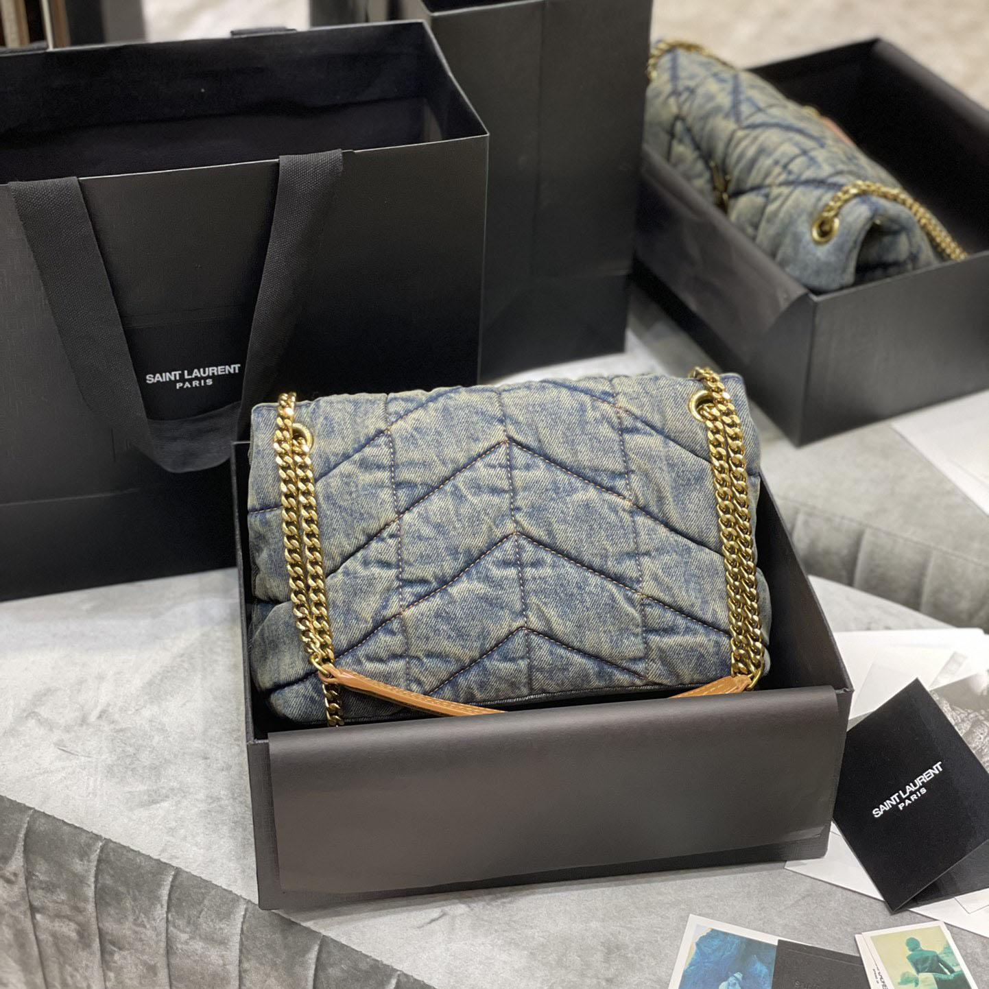 Saint Laurent Puffer Toy In Denim （29×17×11cm） - FashionPlug