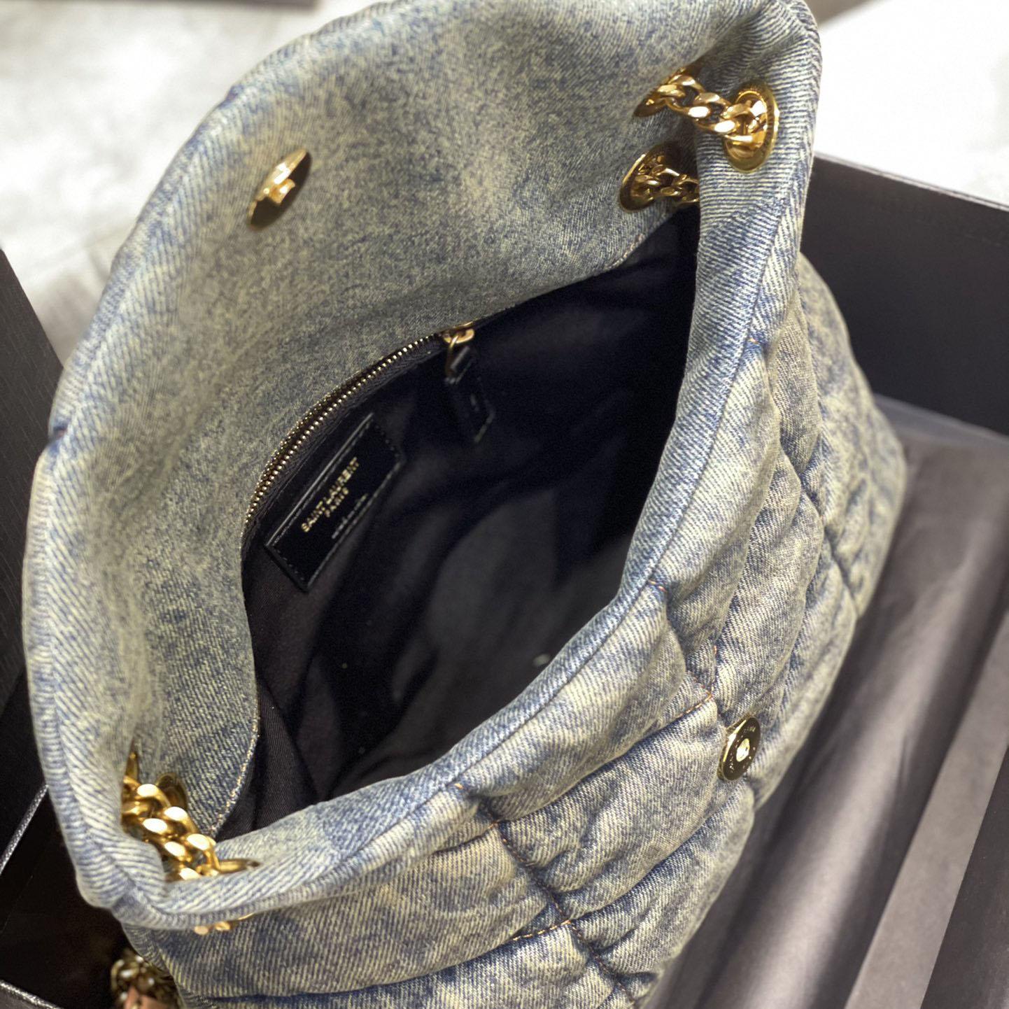 Saint Laurent Puffer Toy In Denim （29×17×11cm） - FashionPlug