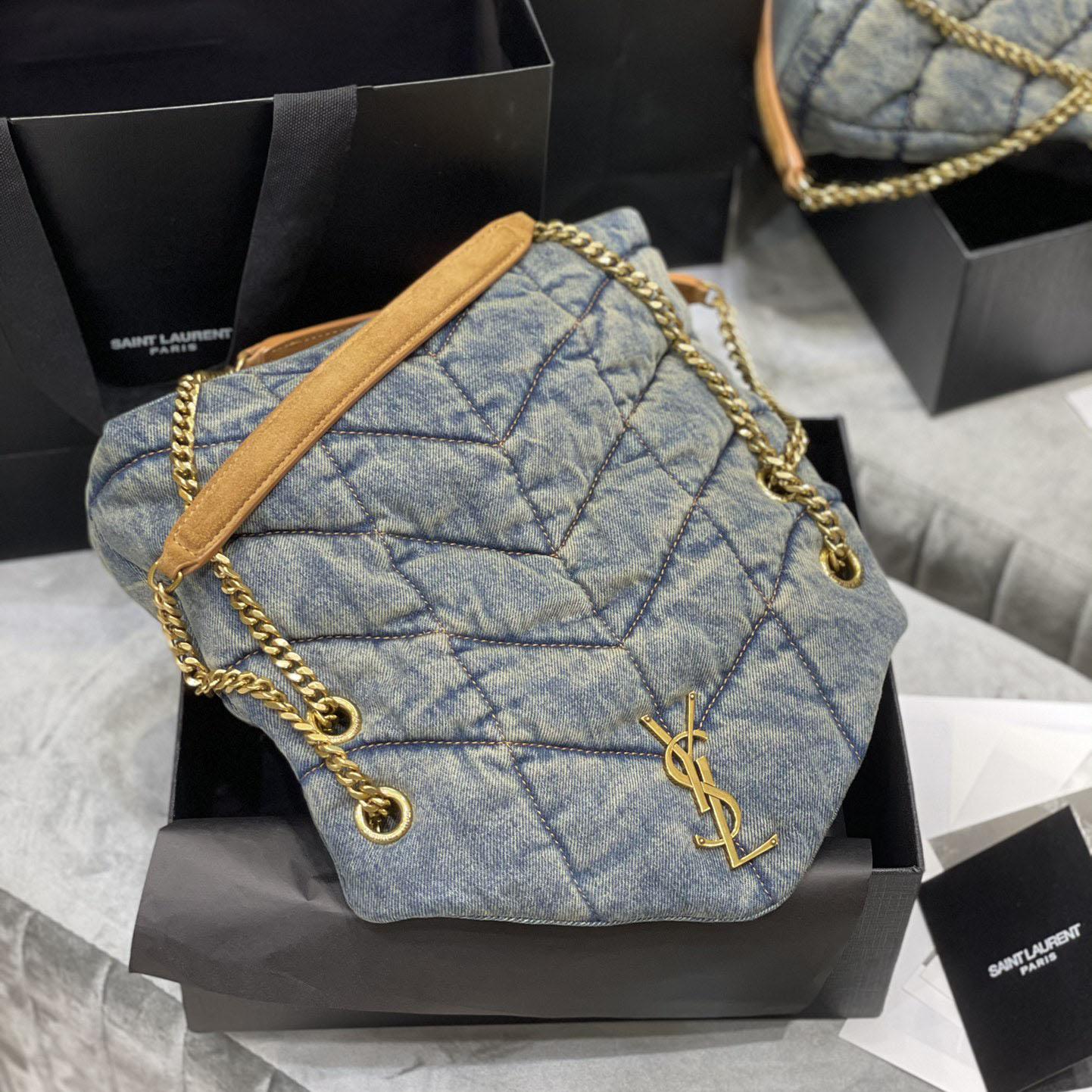 Saint Laurent Puffer Toy In Denim （29×17×11cm） - FashionPlug