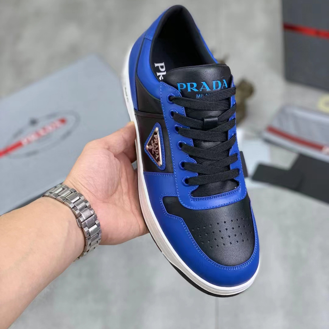 Prada Downtown Leather Sneakers - FashionPlug