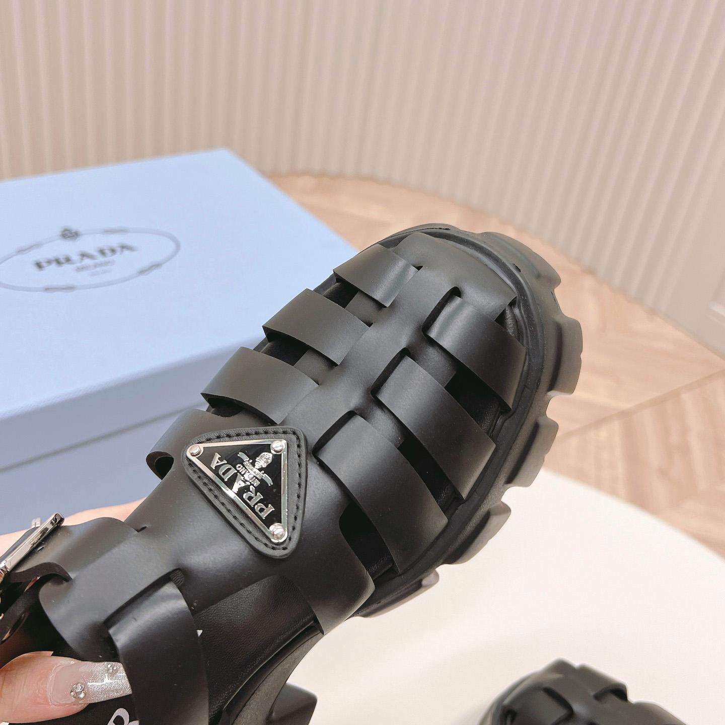 Prada Rubber Monolith Sandals - FashionPlug