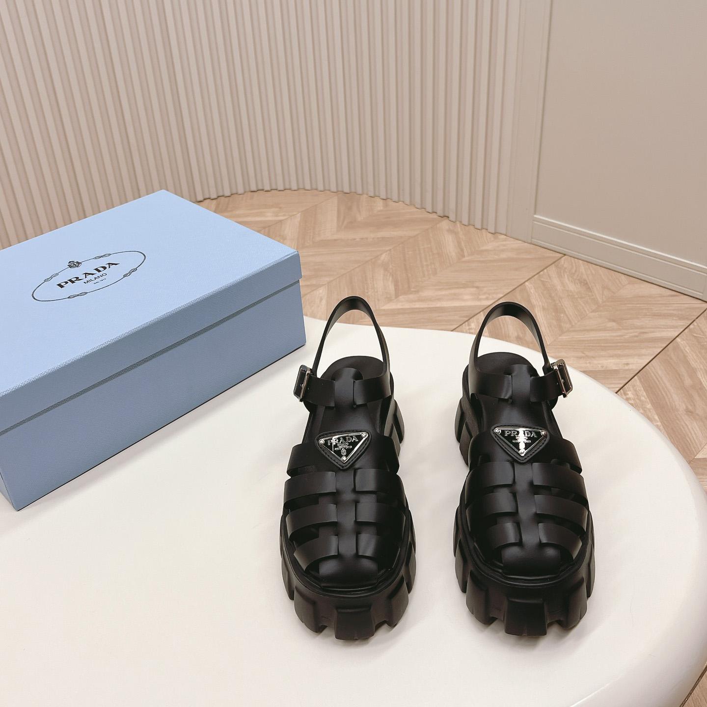 Prada Rubber Monolith Sandals - FashionPlug