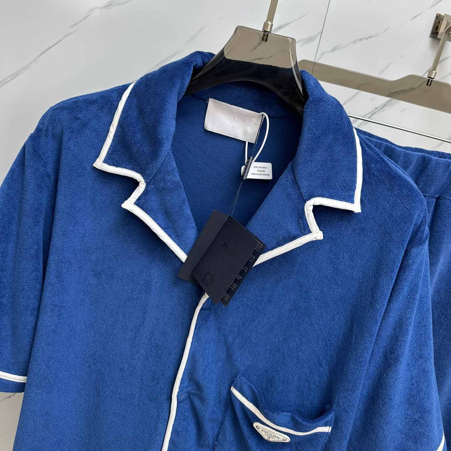 Prada Cotton Bowling Shirt & Shorts - FashionPlug