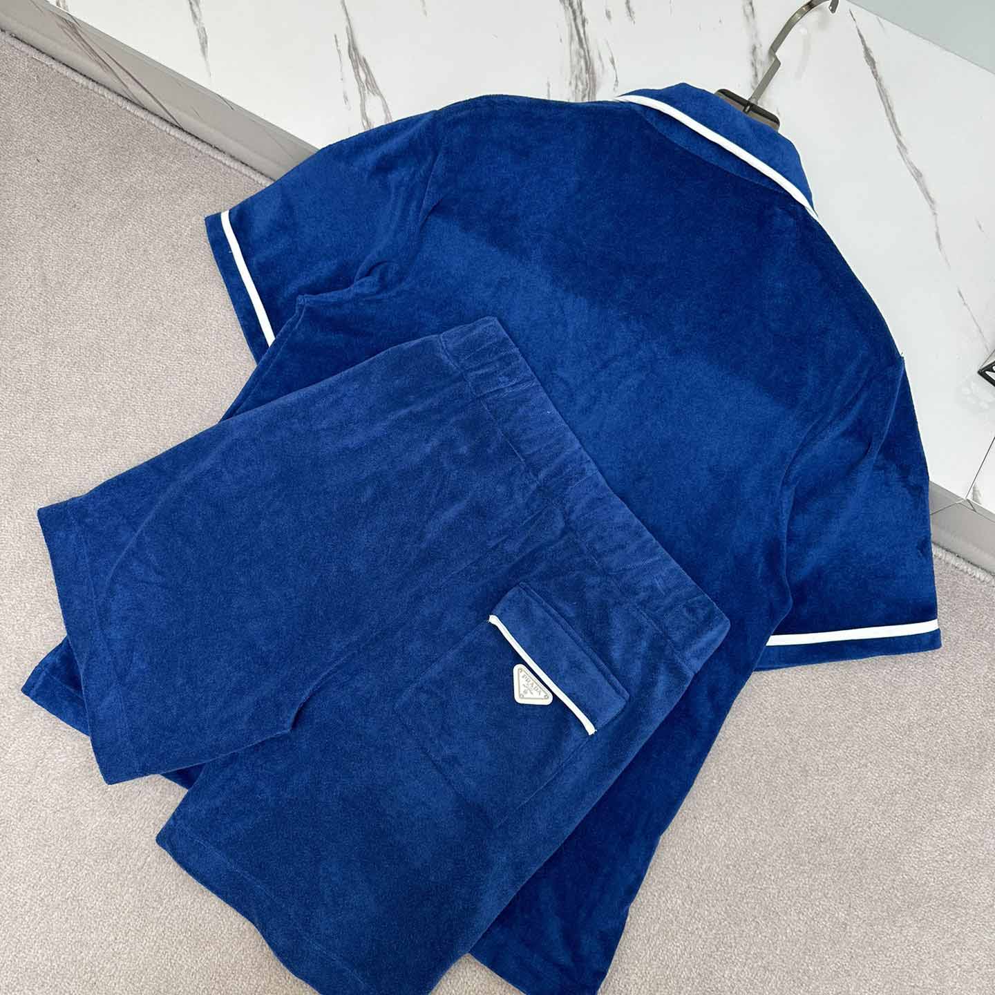 Prada Cotton Bowling Shirt & Shorts - FashionPlug