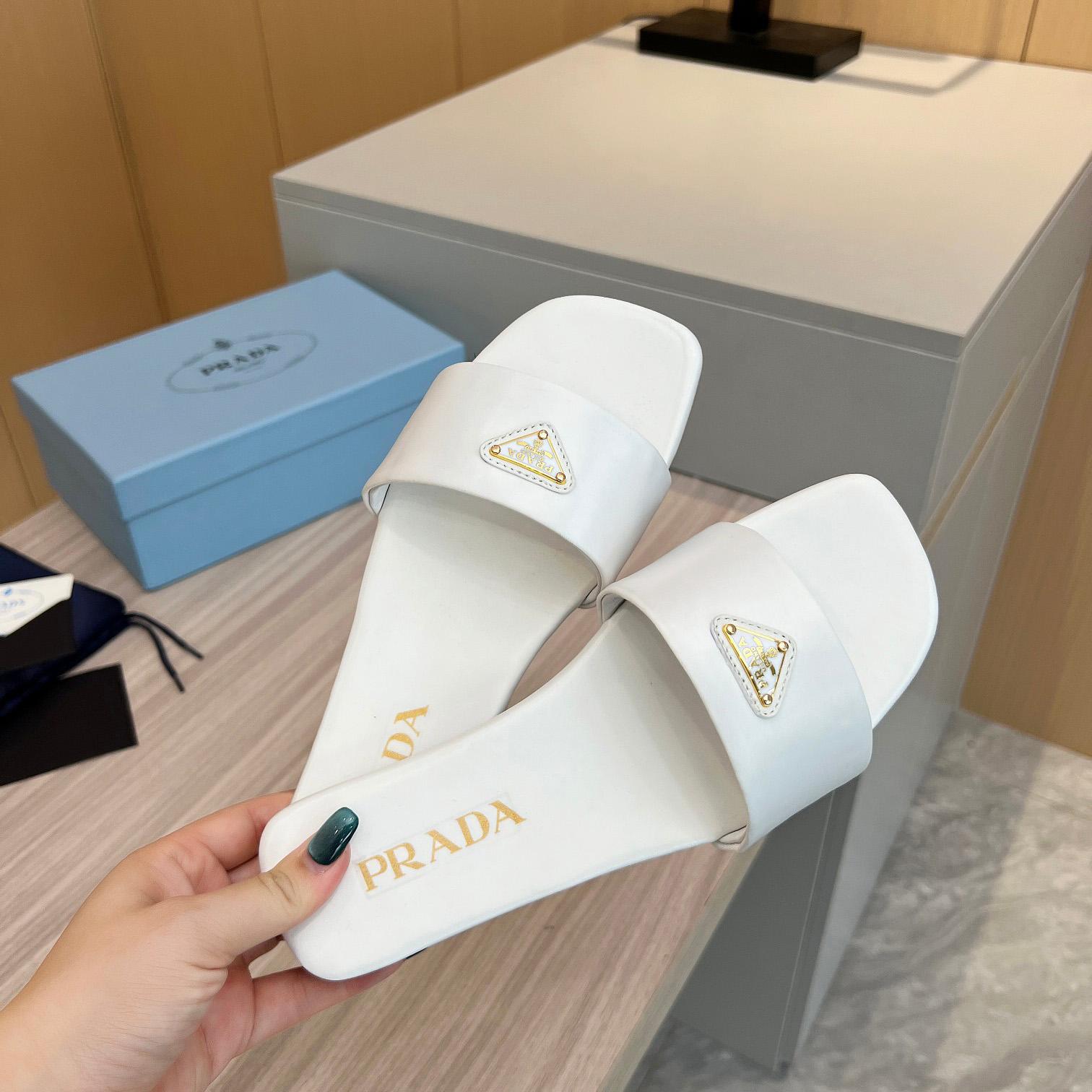 Prada Leather Slides - FashionPlug