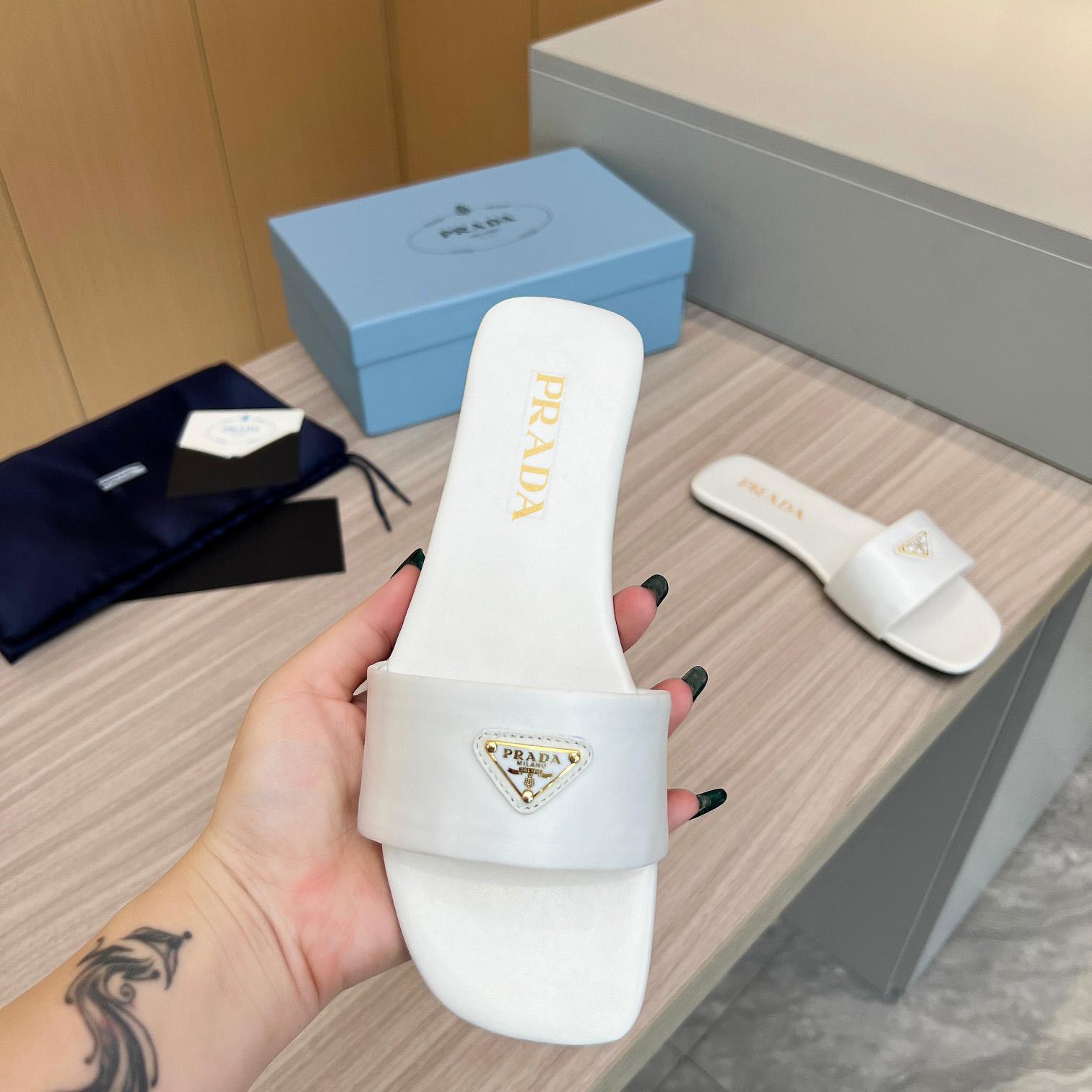 Prada Leather Slides - FashionPlug