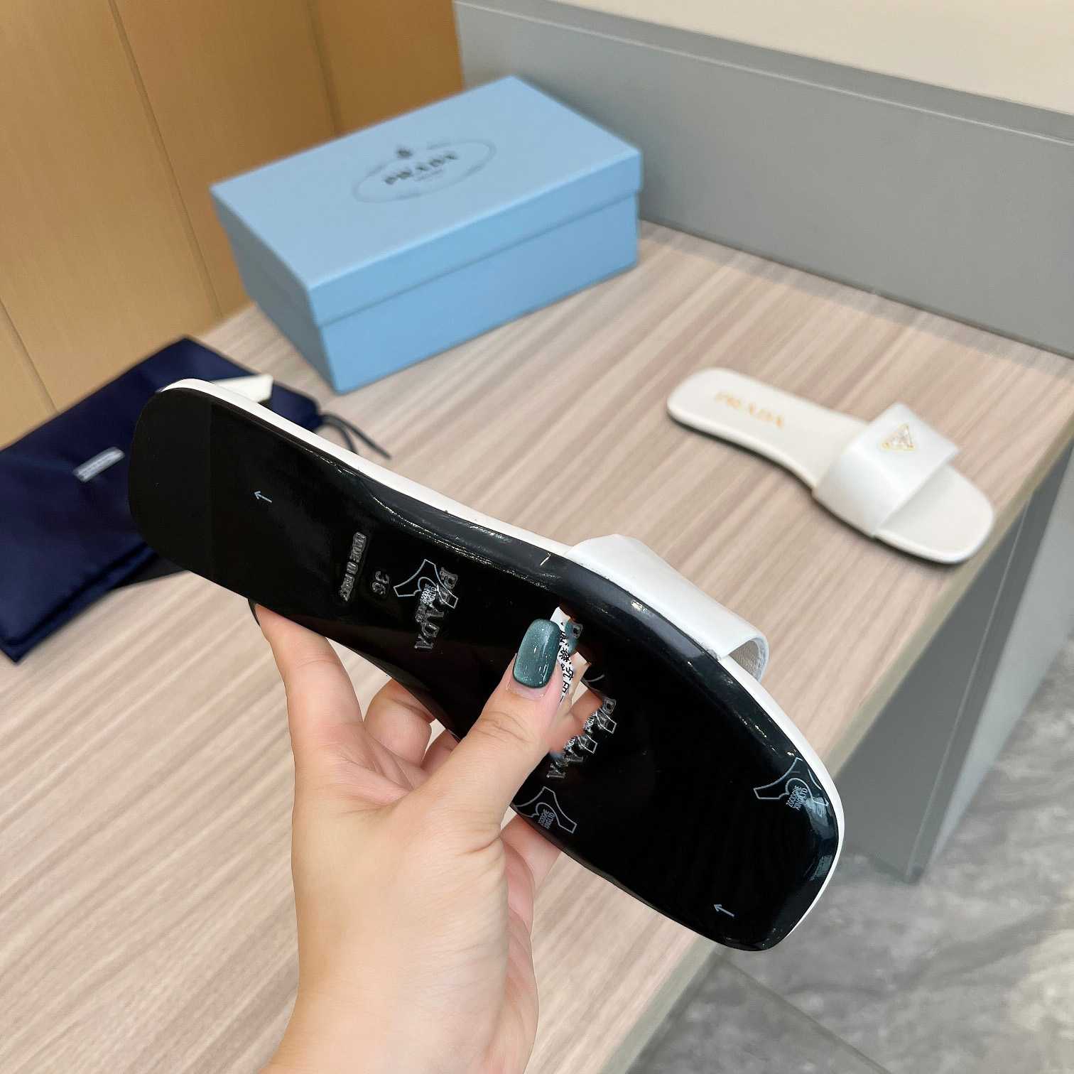Prada Leather Slides - FashionPlug