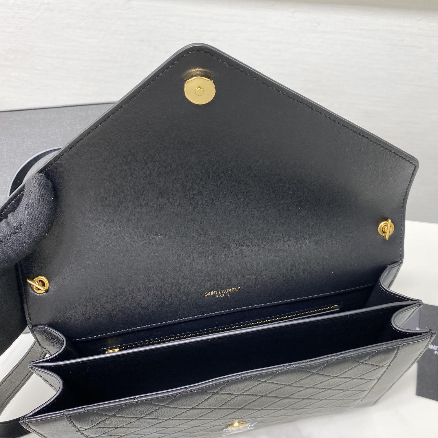 Saint Laurent Leather Crossbody Bag  ( 26x18x5cm) - FashionPlug