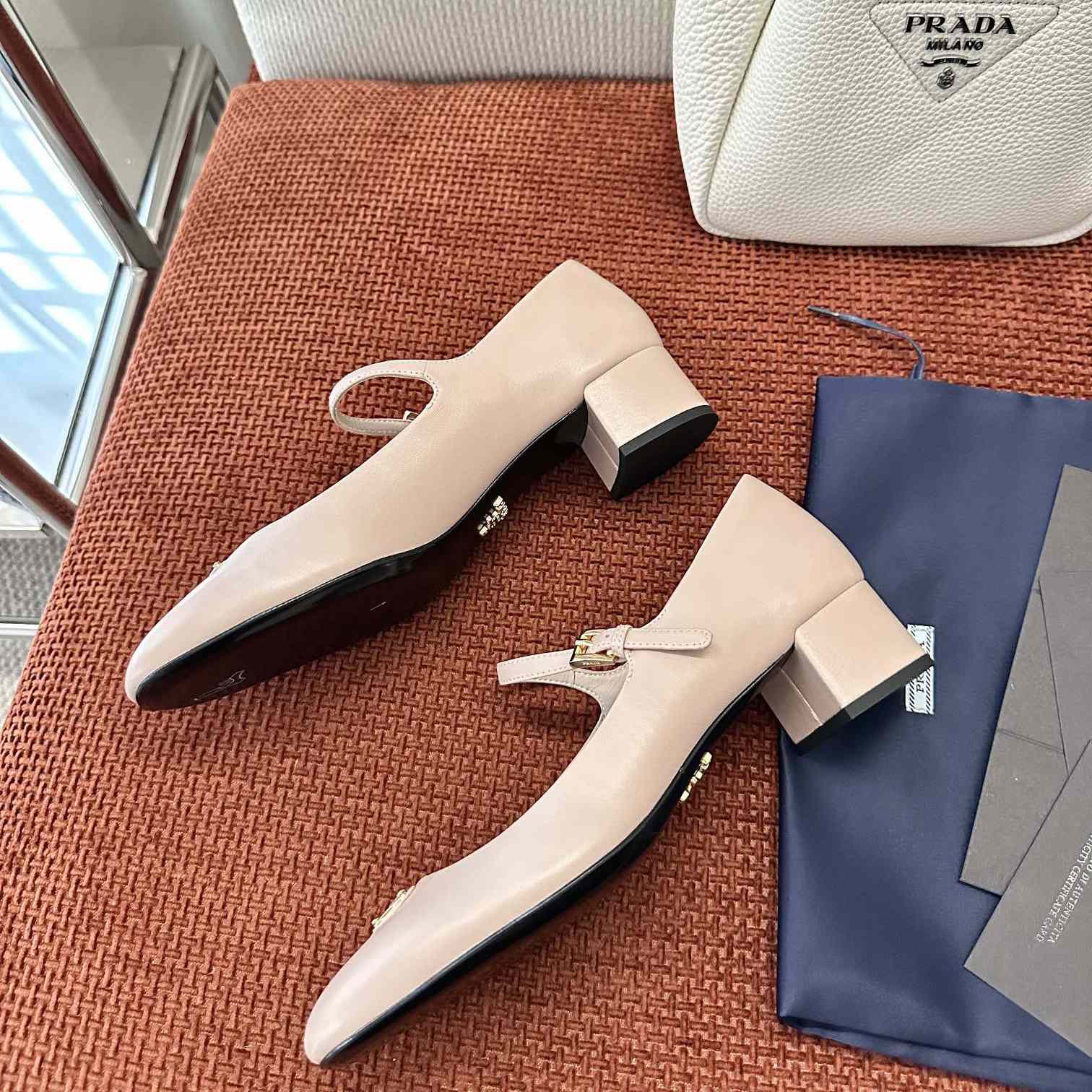 Prada Nappa Leather Mary Jane Pumps - FashionPlug