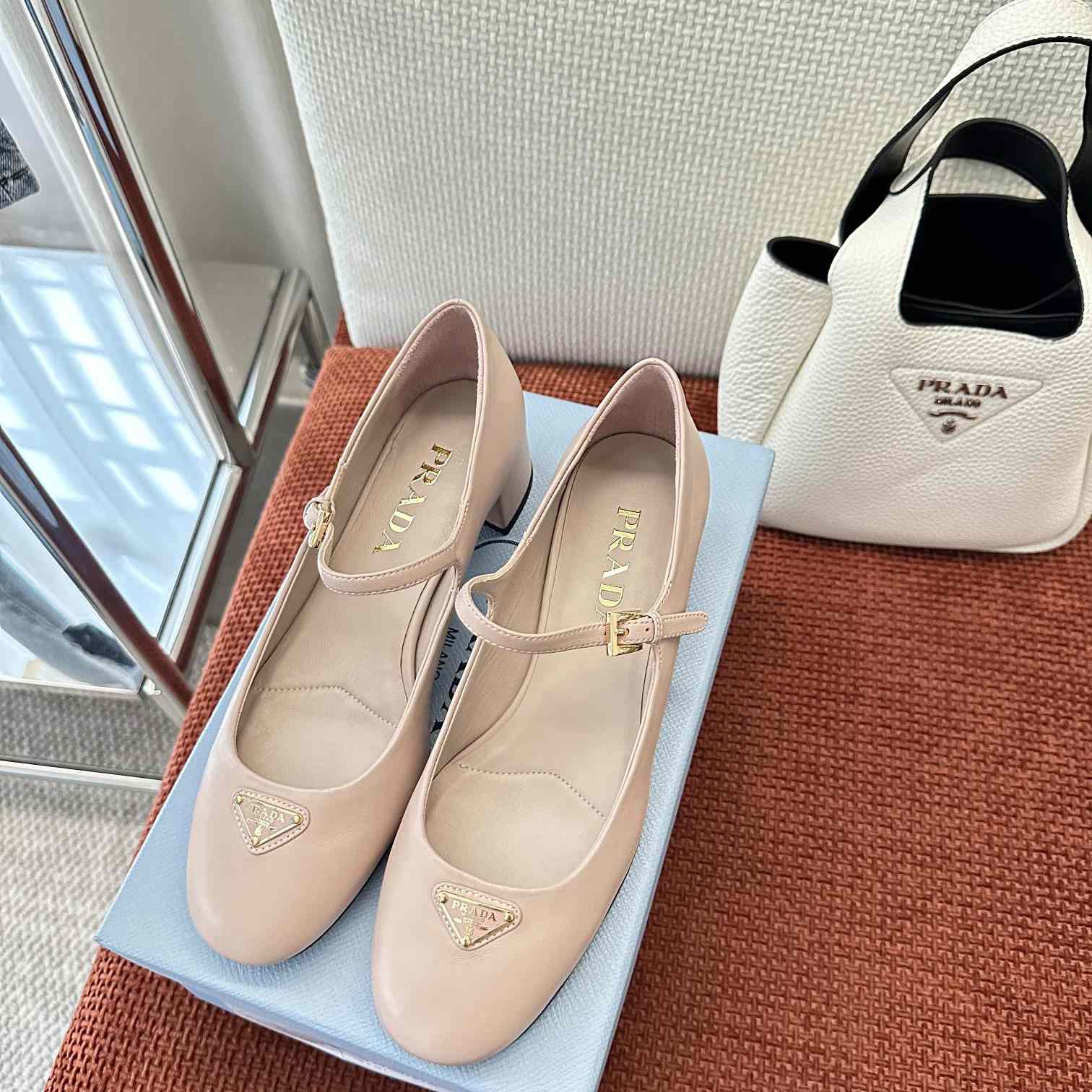 Prada Nappa Leather Mary Jane Pumps - FashionPlug