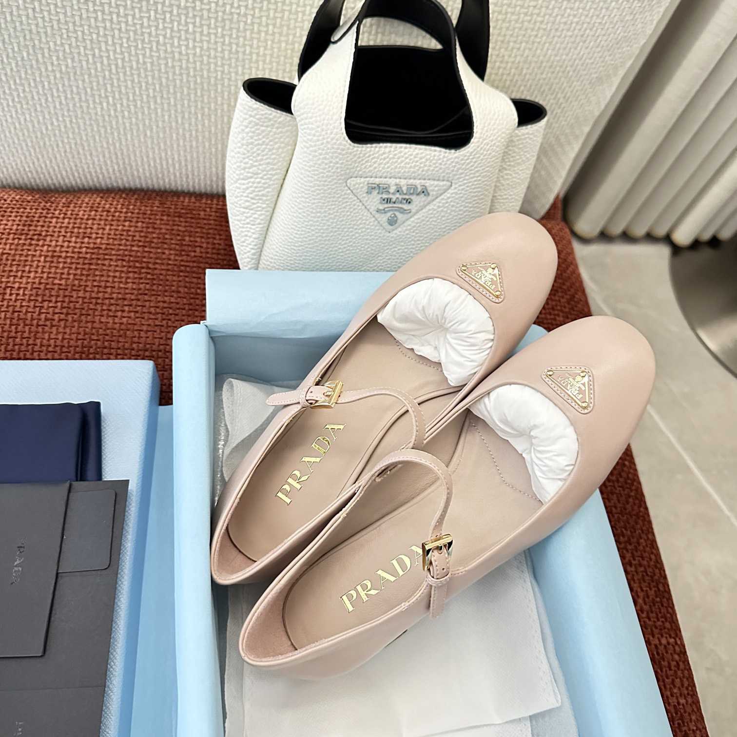 Prada Nappa Leather Mary Jane Pumps - FashionPlug