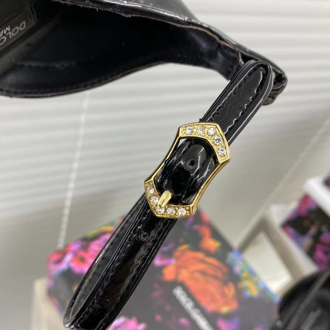Dolce & Gabbana Women's Leather Heel Sandals - FashionPlug