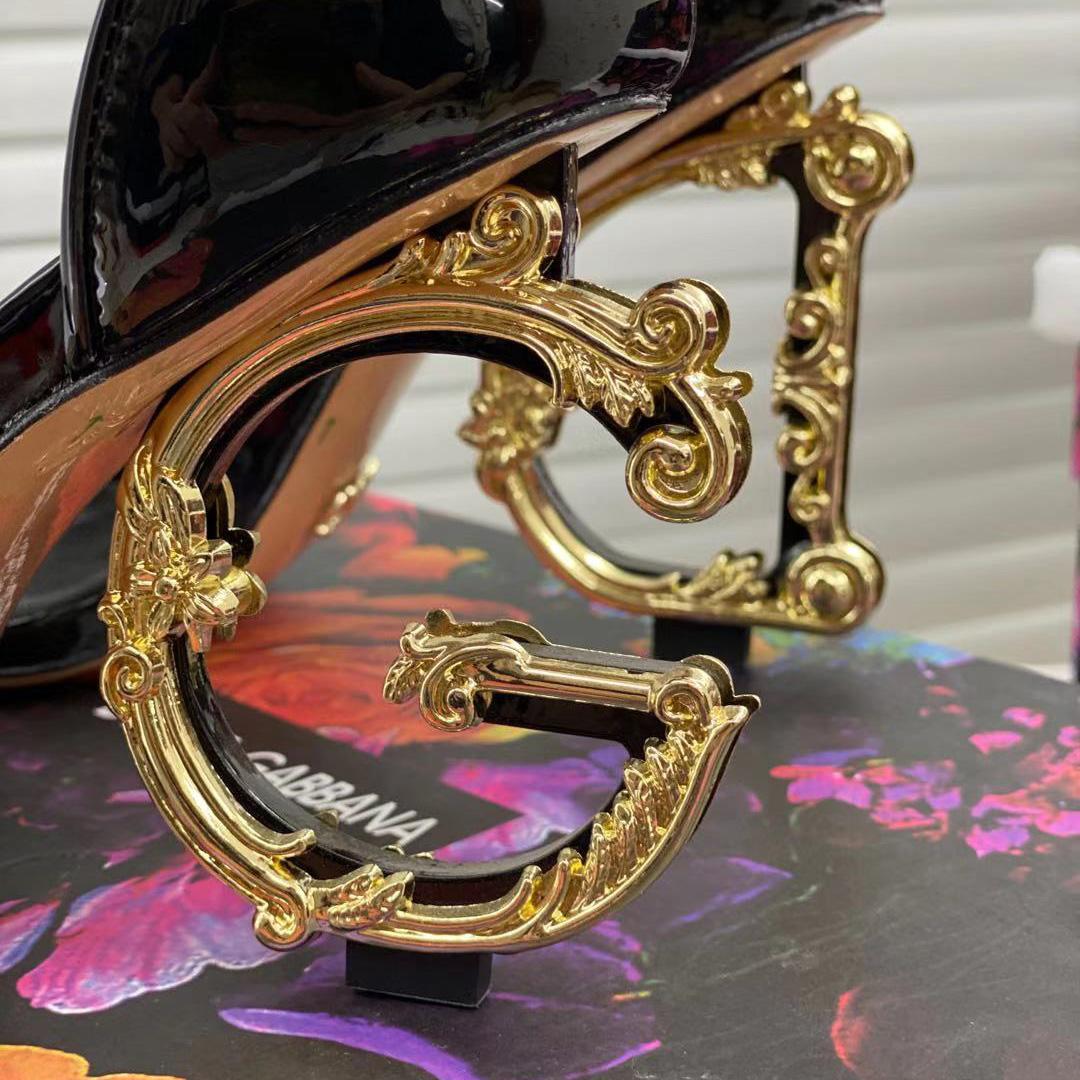 Dolce & Gabbana Women's Leather Heel Sandals - FashionPlug