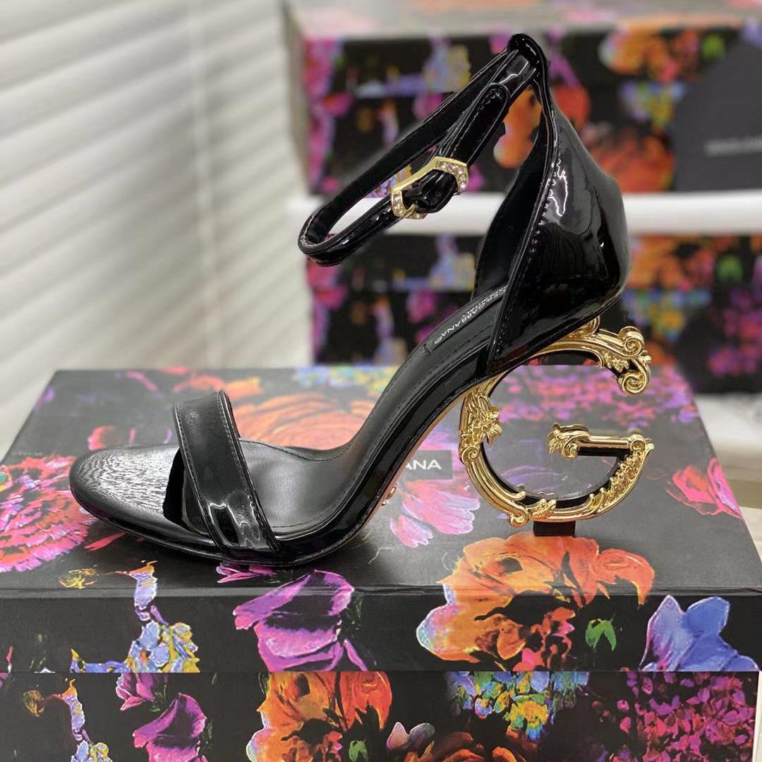 Dolce & Gabbana Women's Leather Heel Sandals - FashionPlug