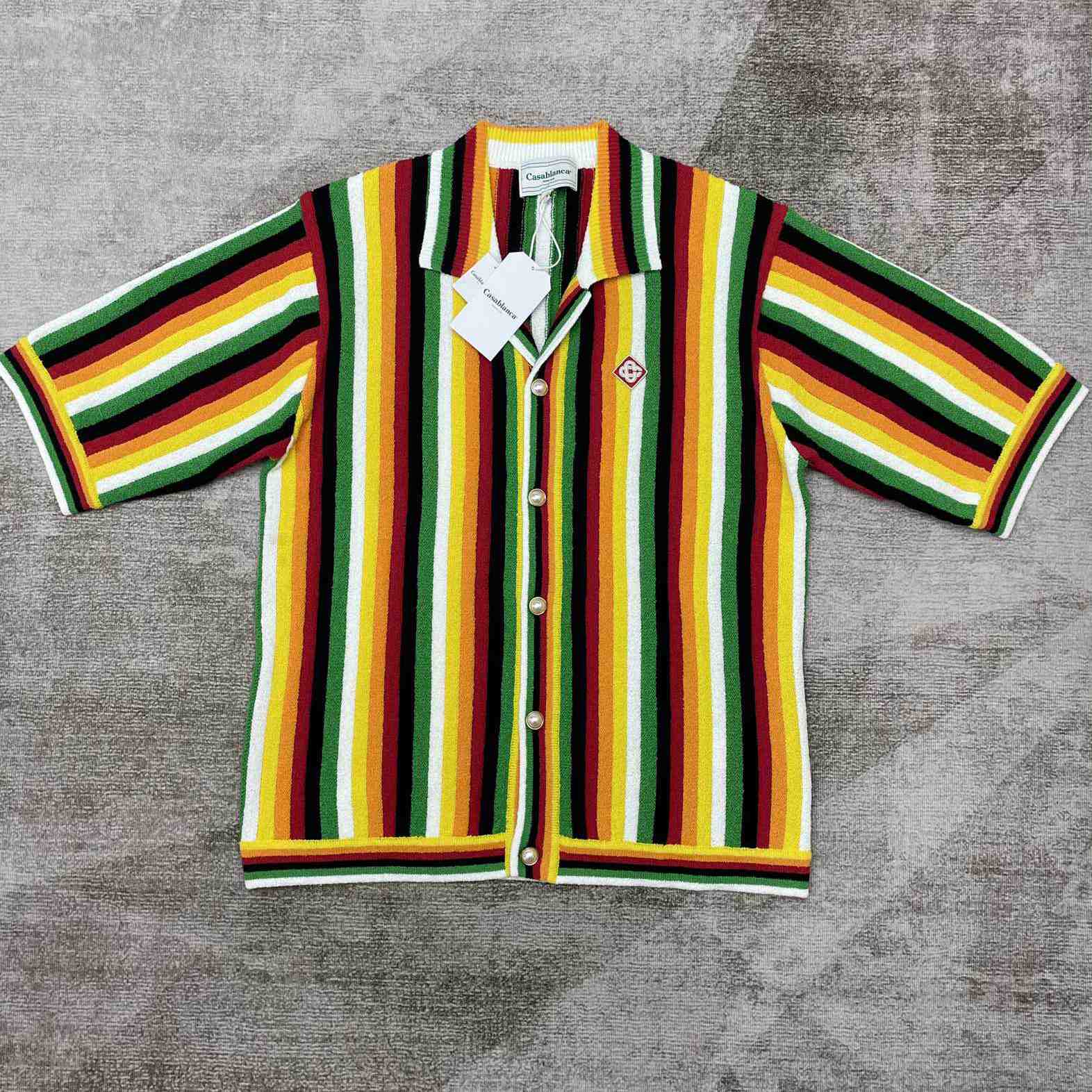 Casablanca Striped Towelling Shirt     D0041 - FashionPlug