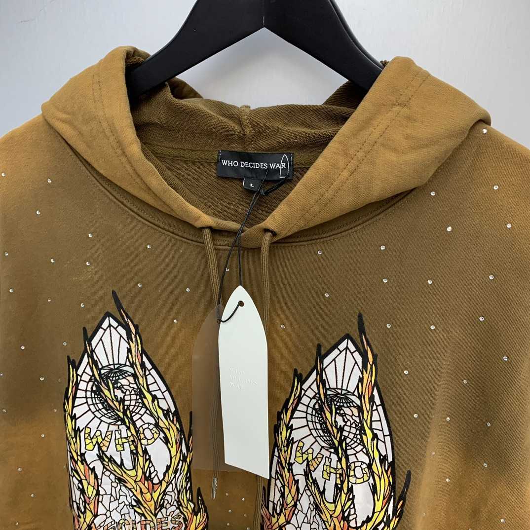 Who Decides War Flame Glass Hooded Sweatshirt - FashionPlug