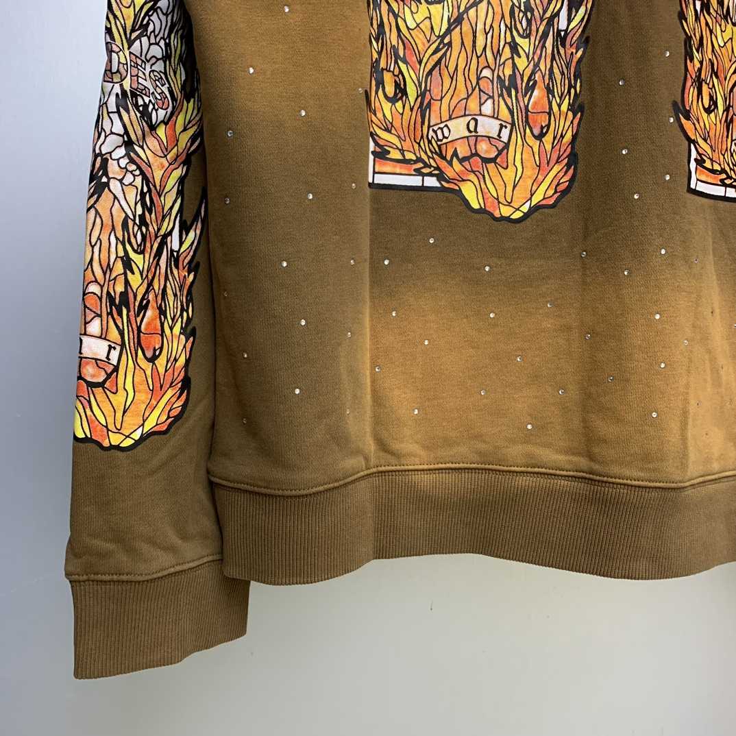 Who Decides War Flame Glass Hooded Sweatshirt - FashionPlug