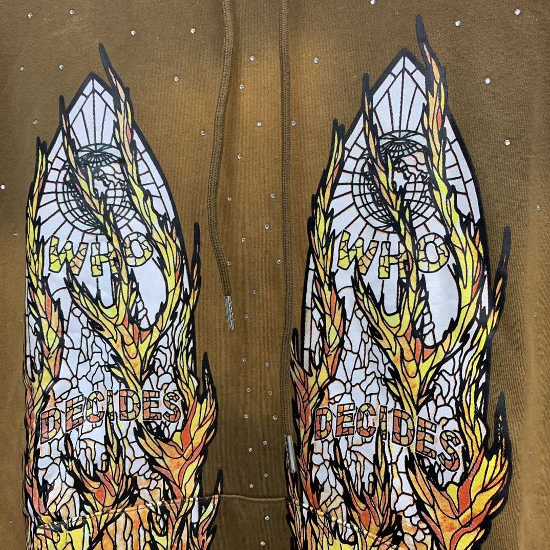 Who Decides War Flame Glass Hooded Sweatshirt - FashionPlug