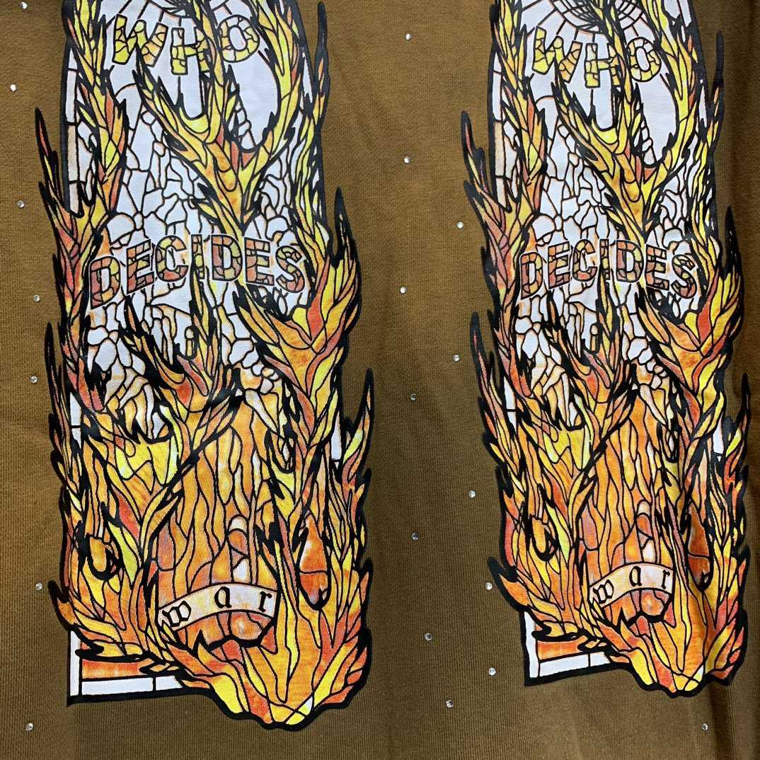 Who Decides War Flame Glass Hooded Sweatshirt - FashionPlug