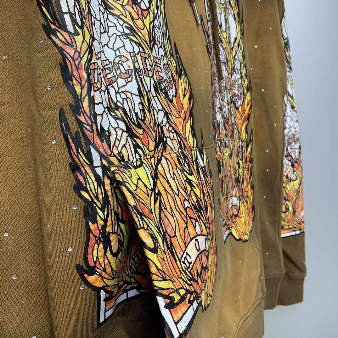 Who Decides War Flame Glass Hooded Sweatshirt - FashionPlug