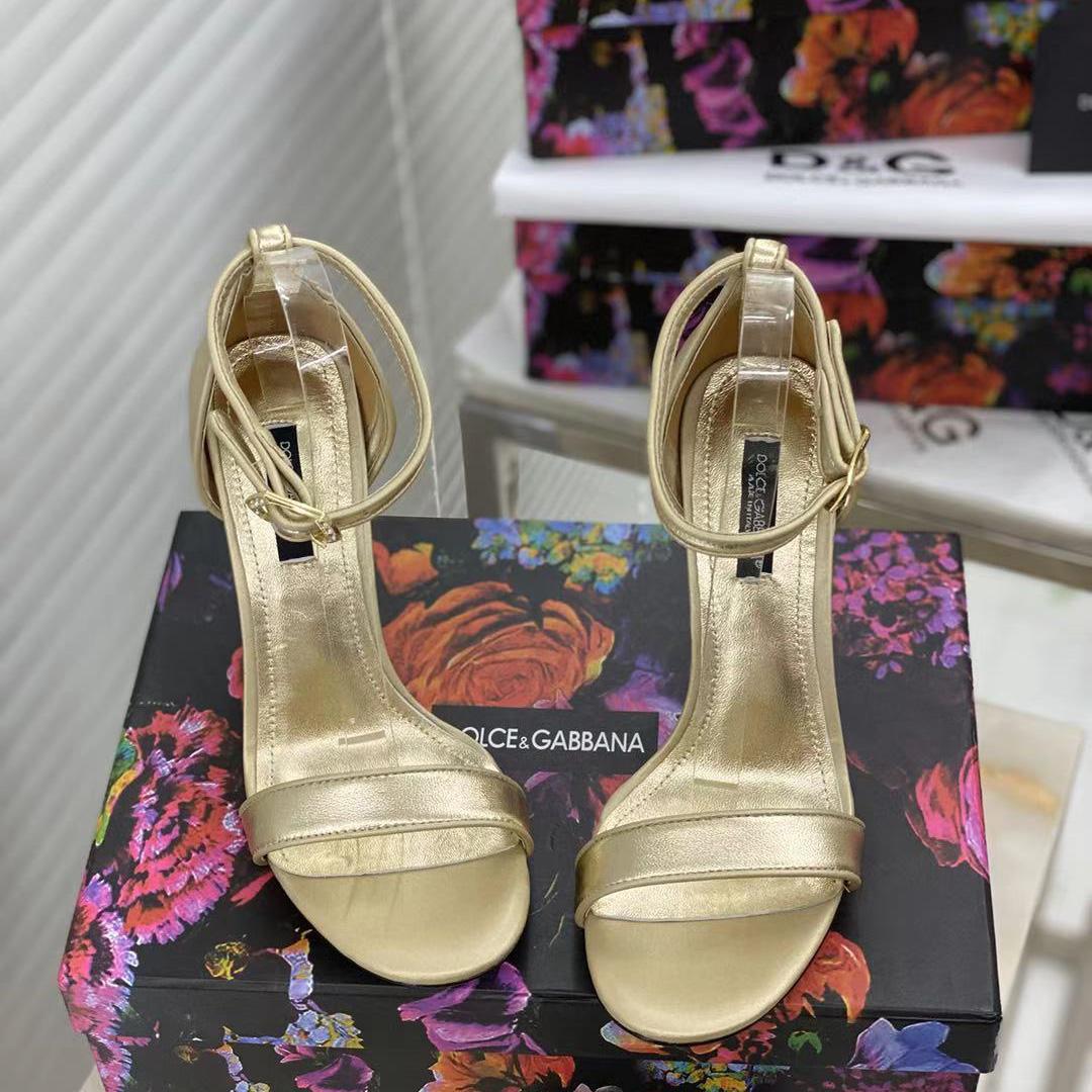 Dolce & Gabbana Keira Baroque DG Heel Sandals  90mm - FashionPlug