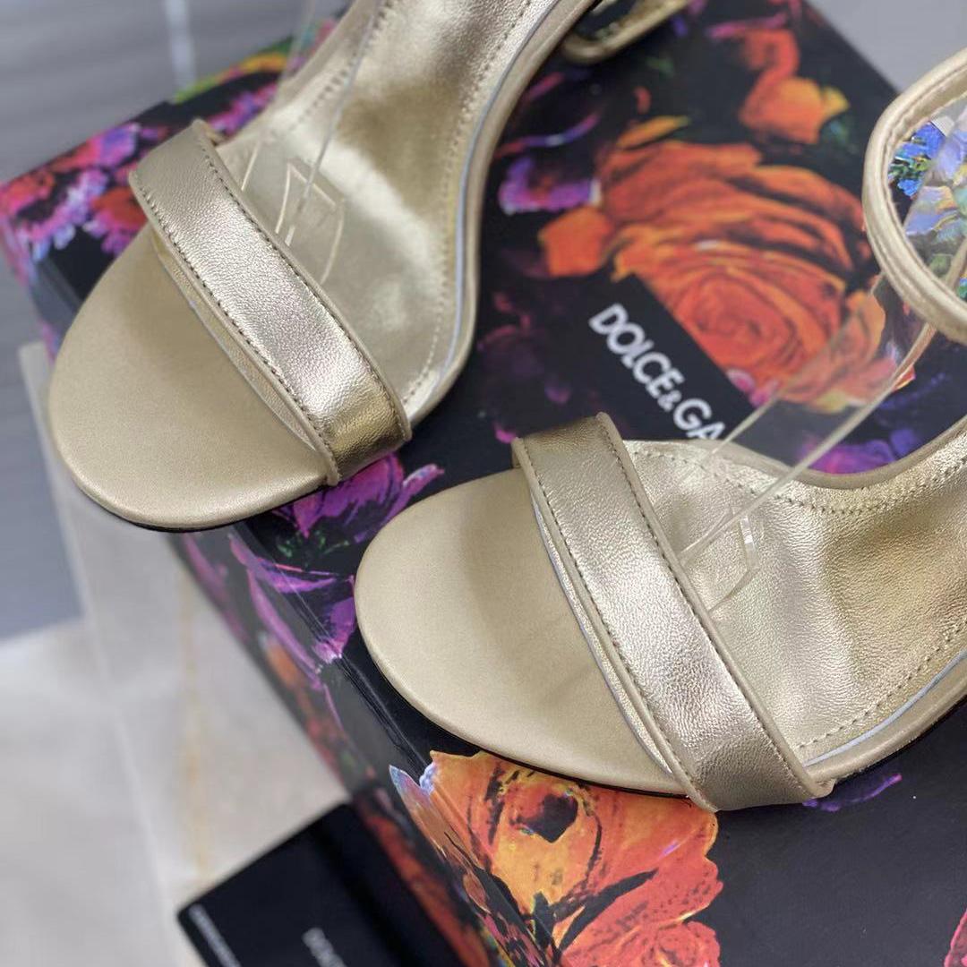 Dolce & Gabbana Keira Baroque DG Heel Sandals  90mm - FashionPlug