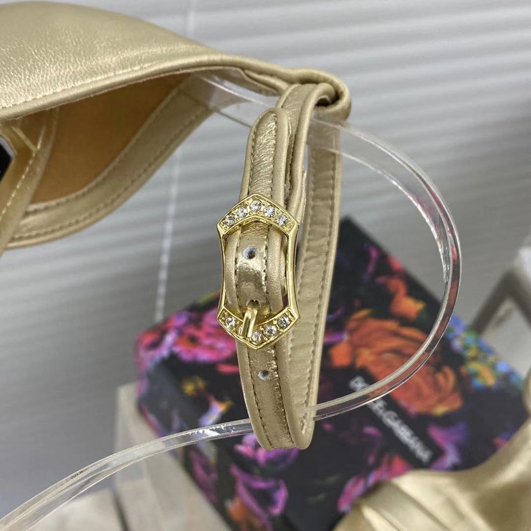Dolce & Gabbana Keira Baroque DG Heel Sandals  90mm - FashionPlug