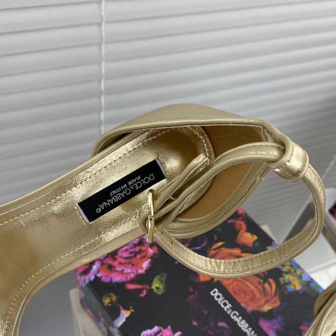 Dolce & Gabbana Keira Baroque DG Heel Sandals  90mm - FashionPlug