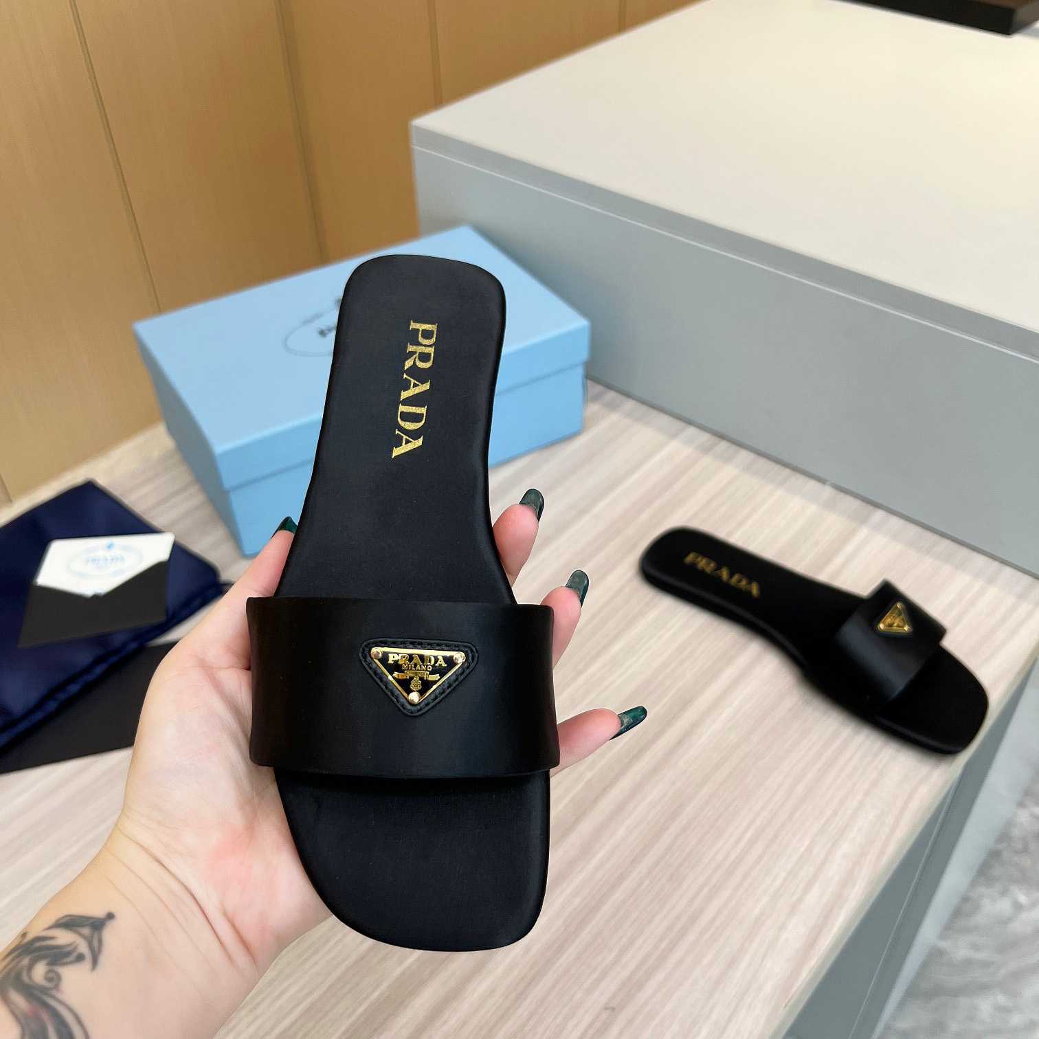 Prada Leather Slides - FashionPlug