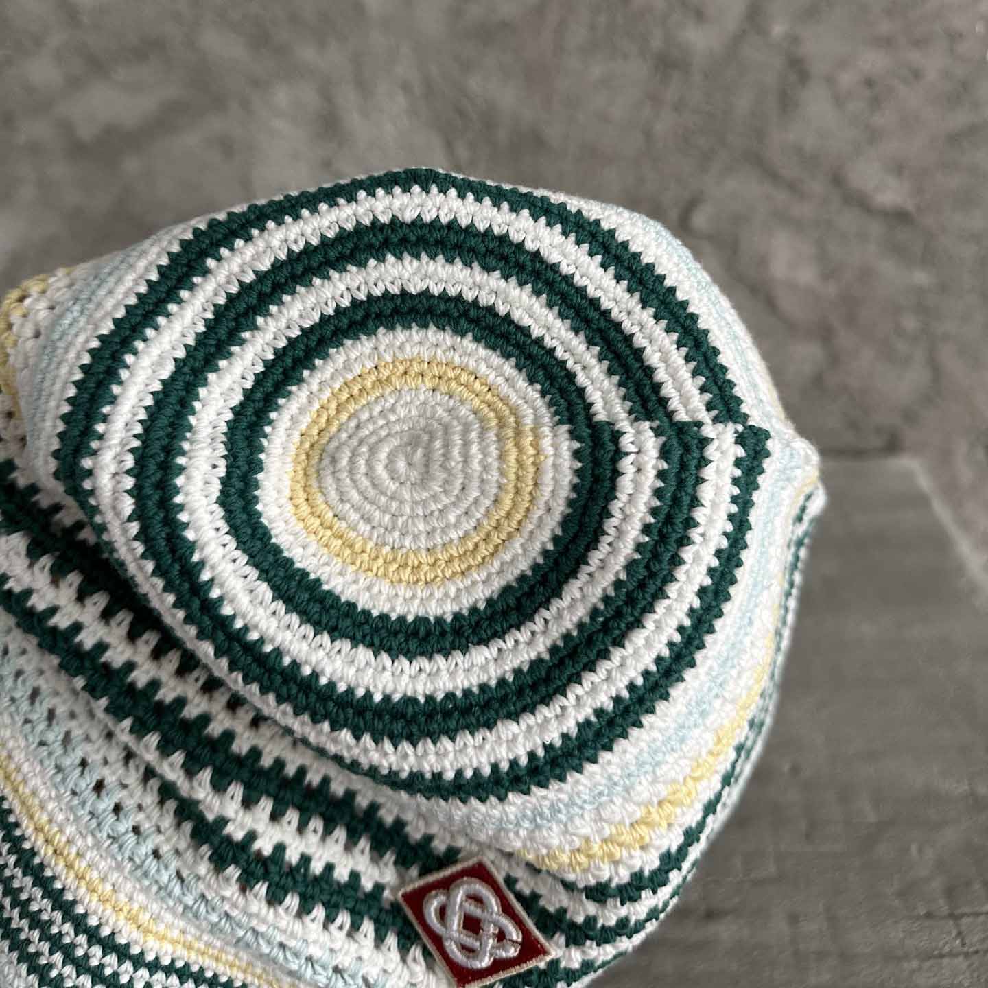 Casablanca Monogram-patch Crochet Bucket Hat - FashionPlug