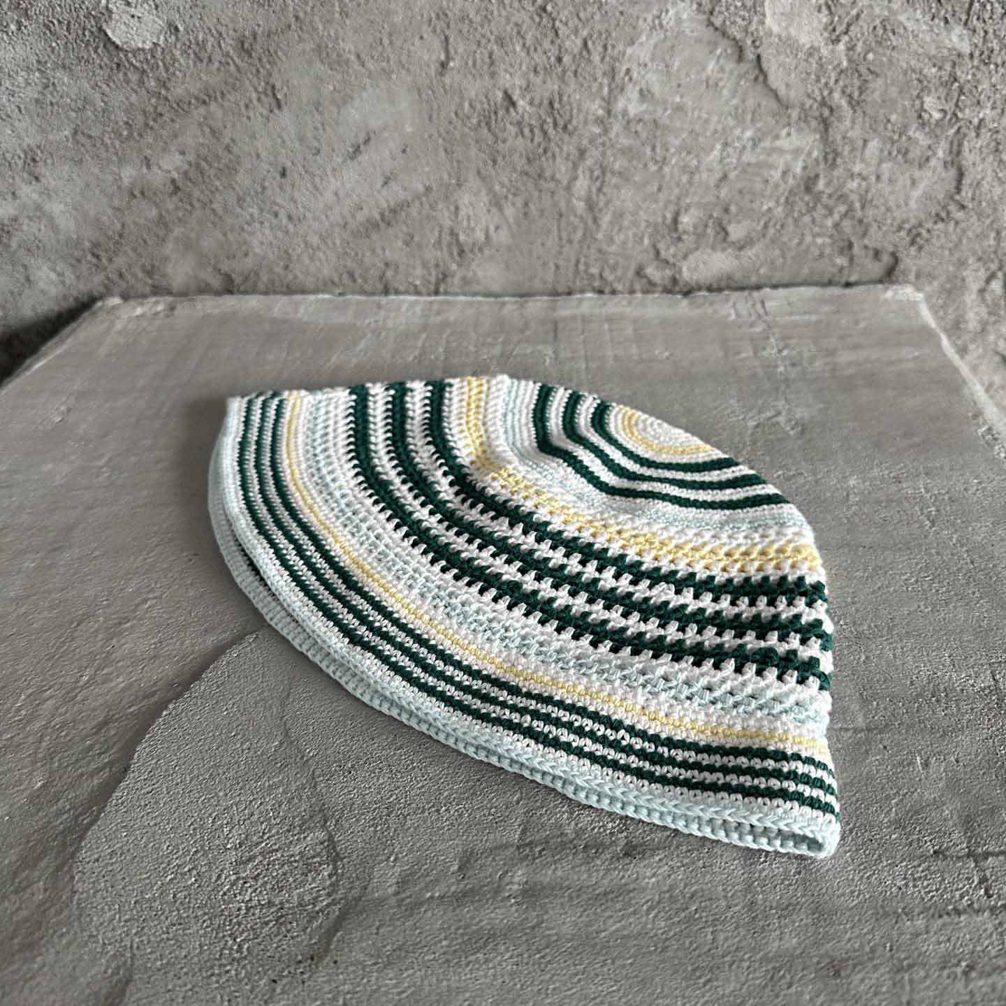 Casablanca Monogram-patch Crochet Bucket Hat - FashionPlug